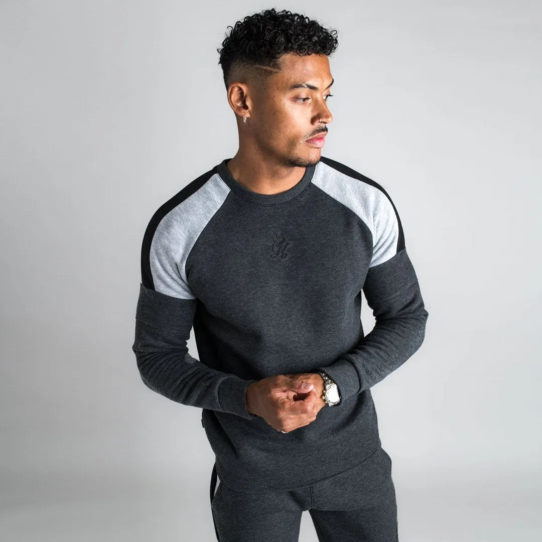 GK Core Plus Contrast Crew Sweatshirt - Charcoal Marl/Grey Marl