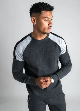 GK Core Plus Contrast Crew Sweatshirt - Charcoal Marl/Grey Marl