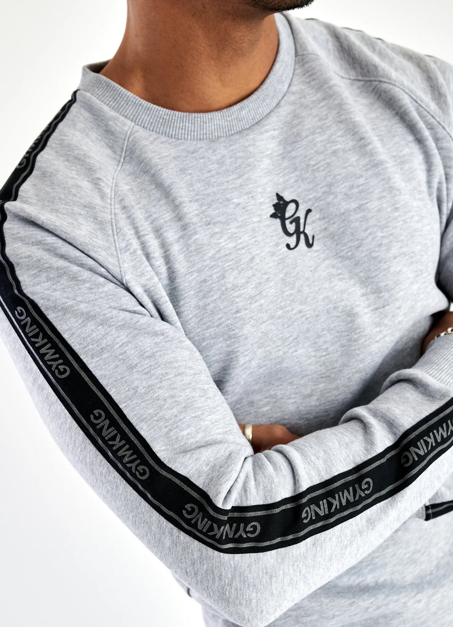 GK Printed Tape Crew Sweatshirt - Grey Marl