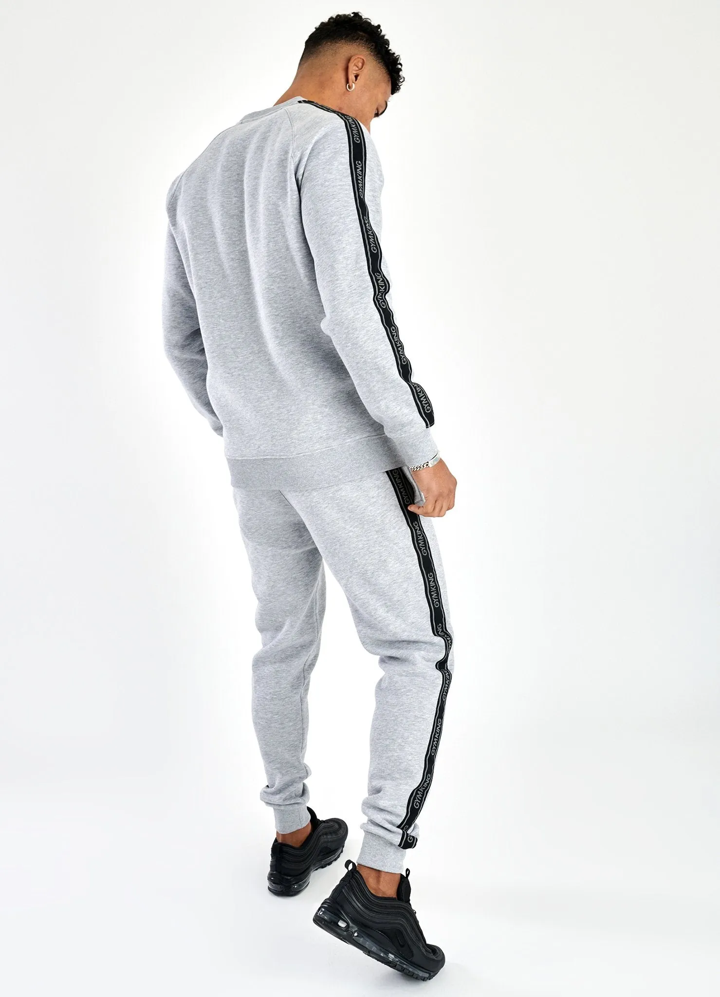 GK Printed Tape Crew Sweatshirt - Grey Marl