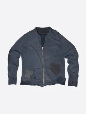 GREG LAUREN 1/1 DISTRESSED ZIP UP SWEATSHIRT