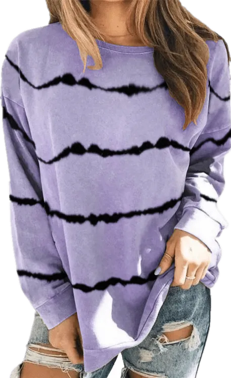 Haute Edition Tie Dye Stripe Long Sleeve Tee 