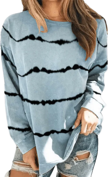 Haute Edition Tie Dye Stripe Long Sleeve Tee 