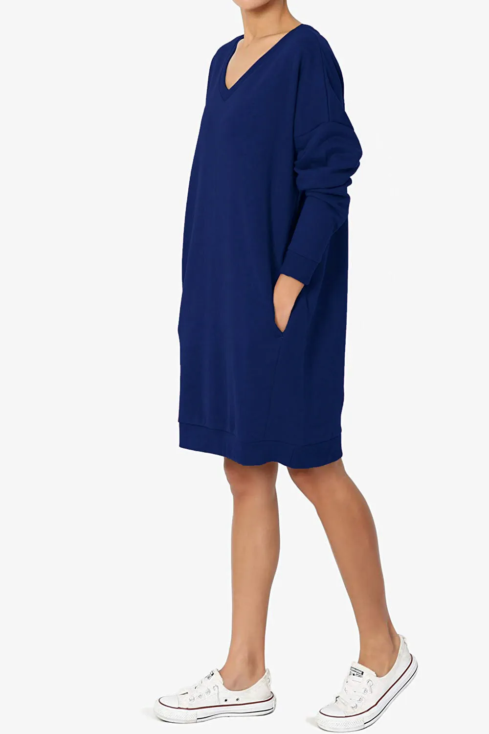 Haute Edition Women's Oversized Pullover Sweatshirt Dress