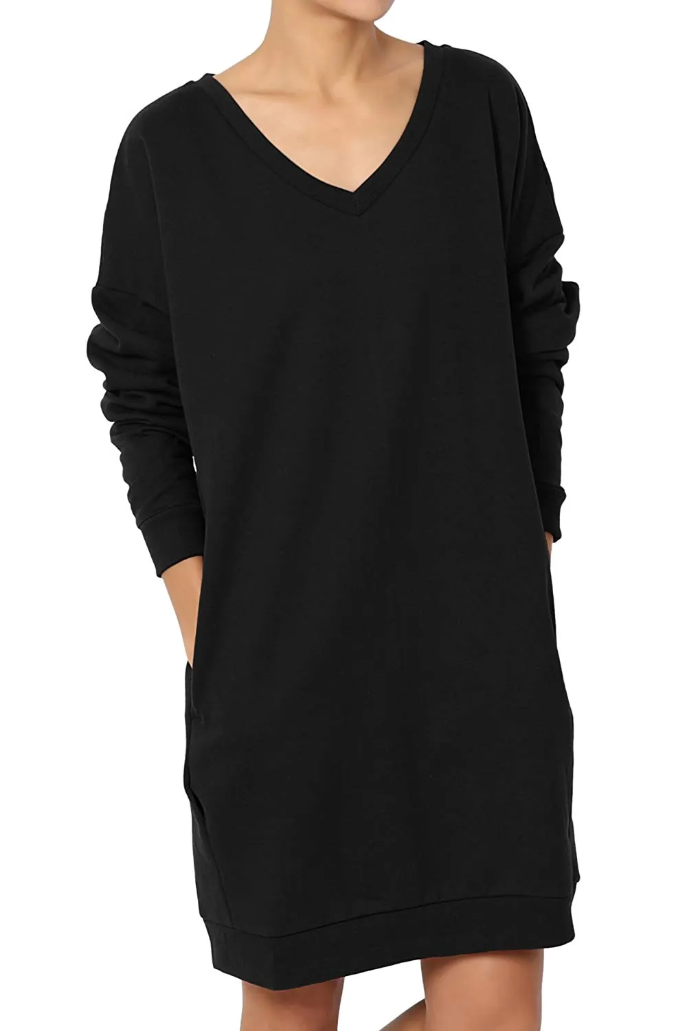 Haute Edition Women's Oversized Pullover Sweatshirt Dress