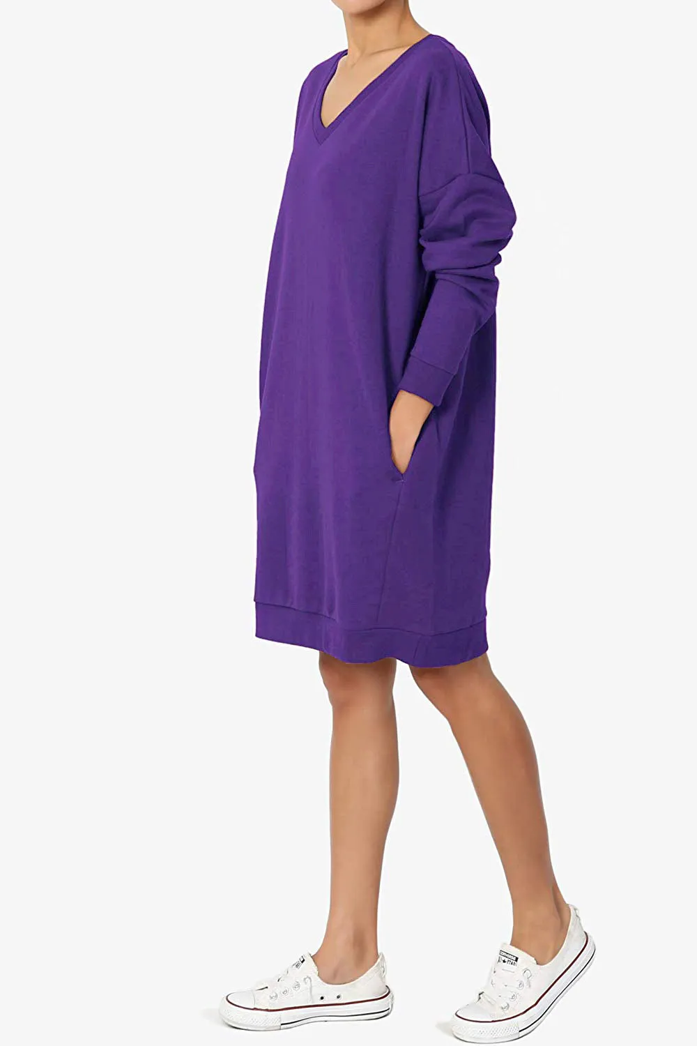 Haute Edition Women's Oversized Pullover Sweatshirt Dress