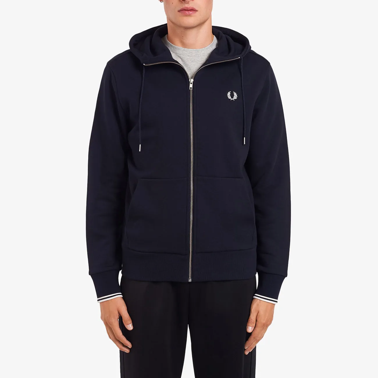 Hooded Zip Through Sweatshirt - Navy