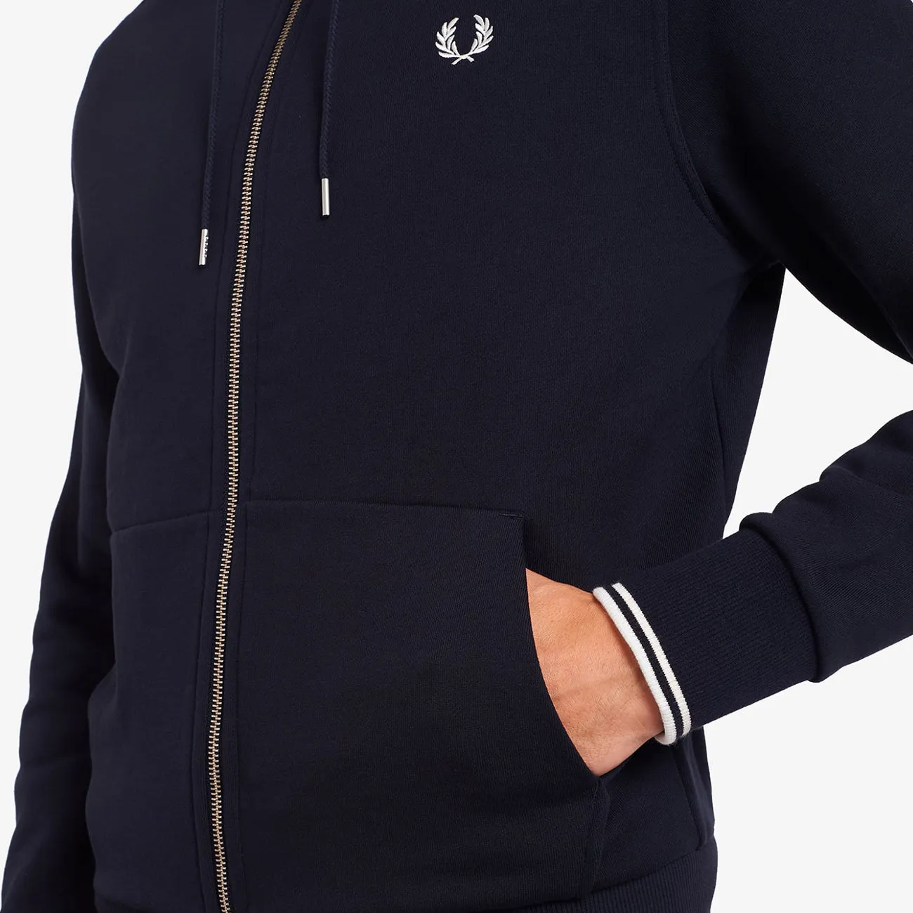 Hooded Zip Through Sweatshirt - Navy