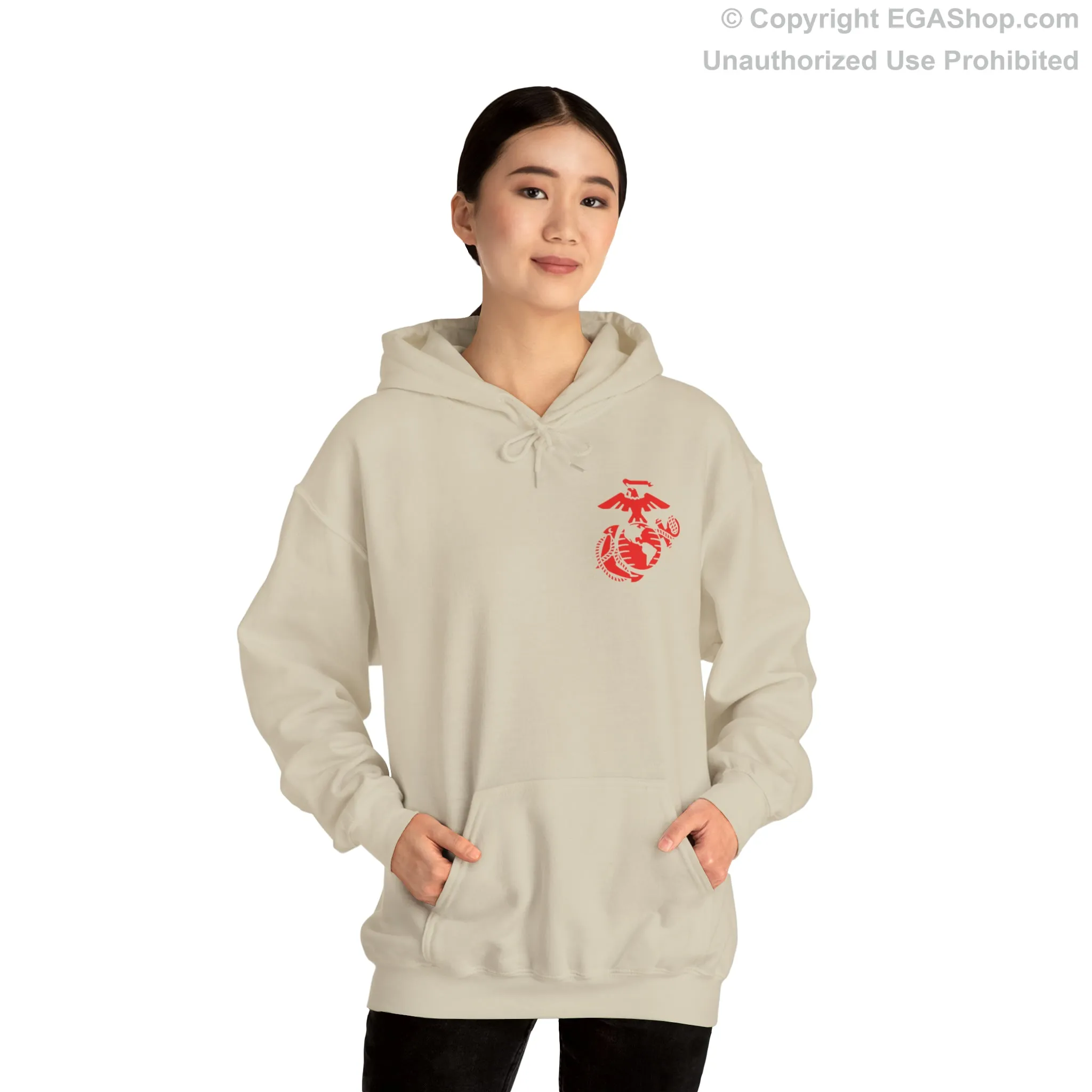 Hoodie: Alpha Co. MCRD San Diego (1st Battalion Crest on BACK)