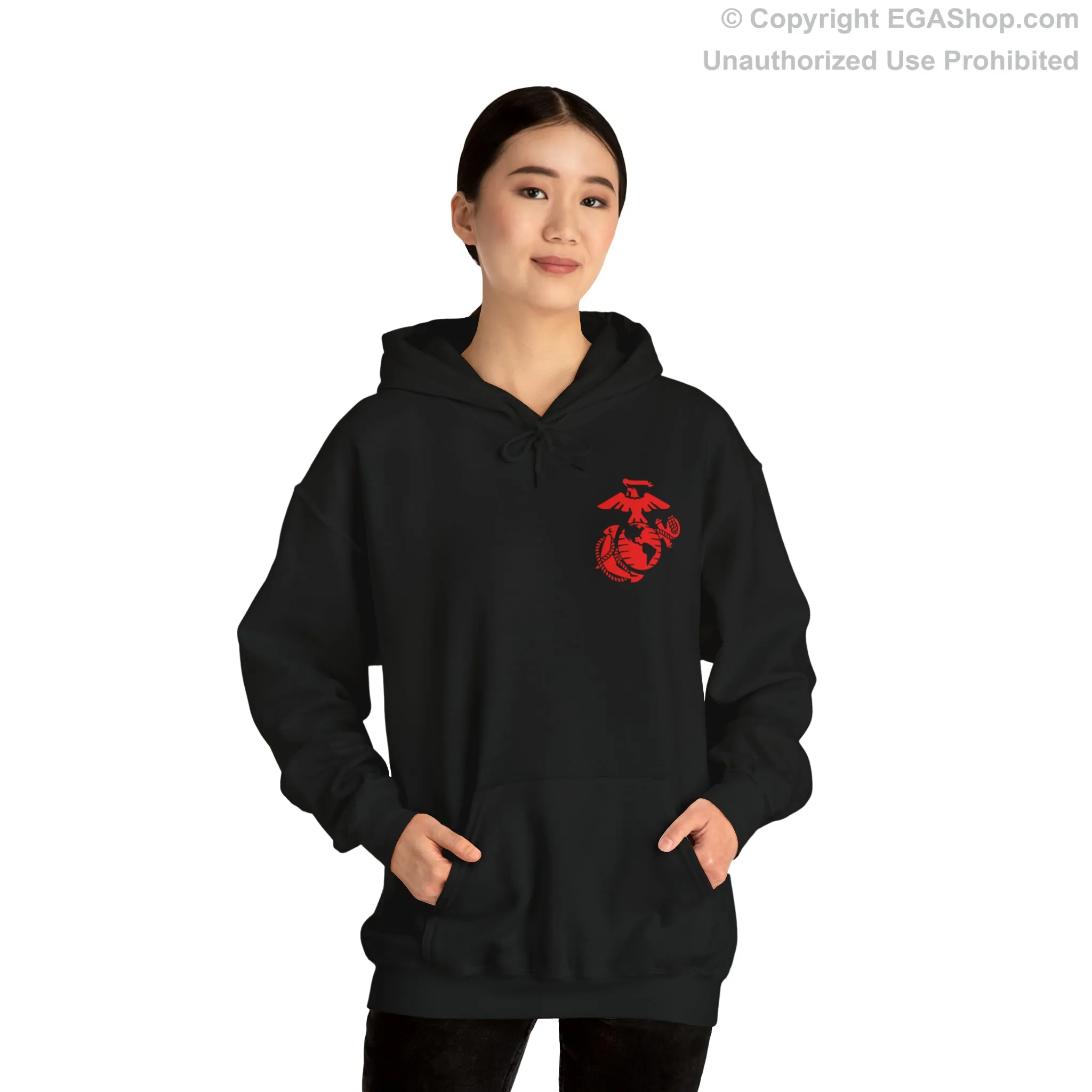 Hoodie: Alpha Co. MCRD San Diego (1st Battalion Crest on BACK)