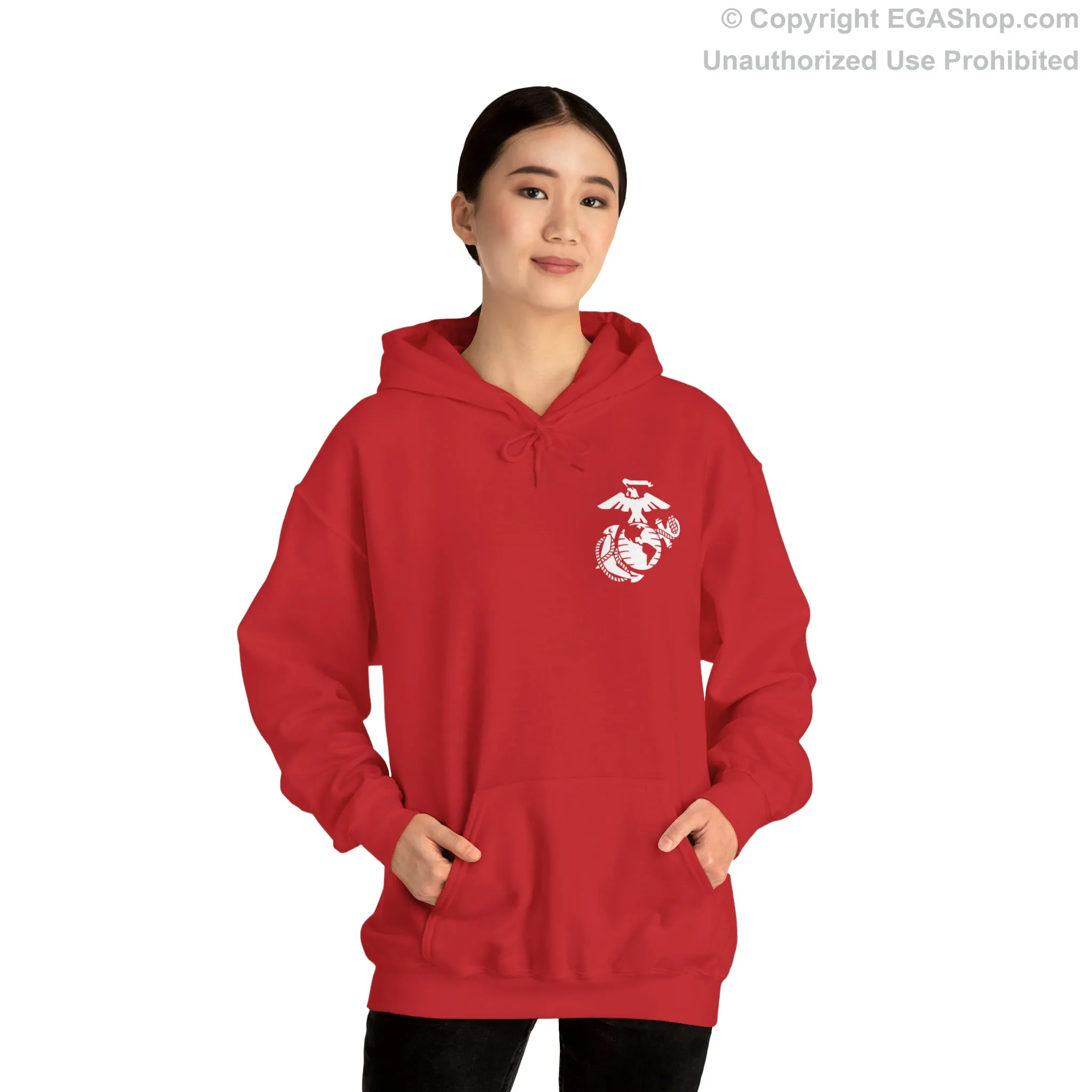 Hoodie: Alpha Co. MCRD San Diego (1st Battalion Crest on BACK)