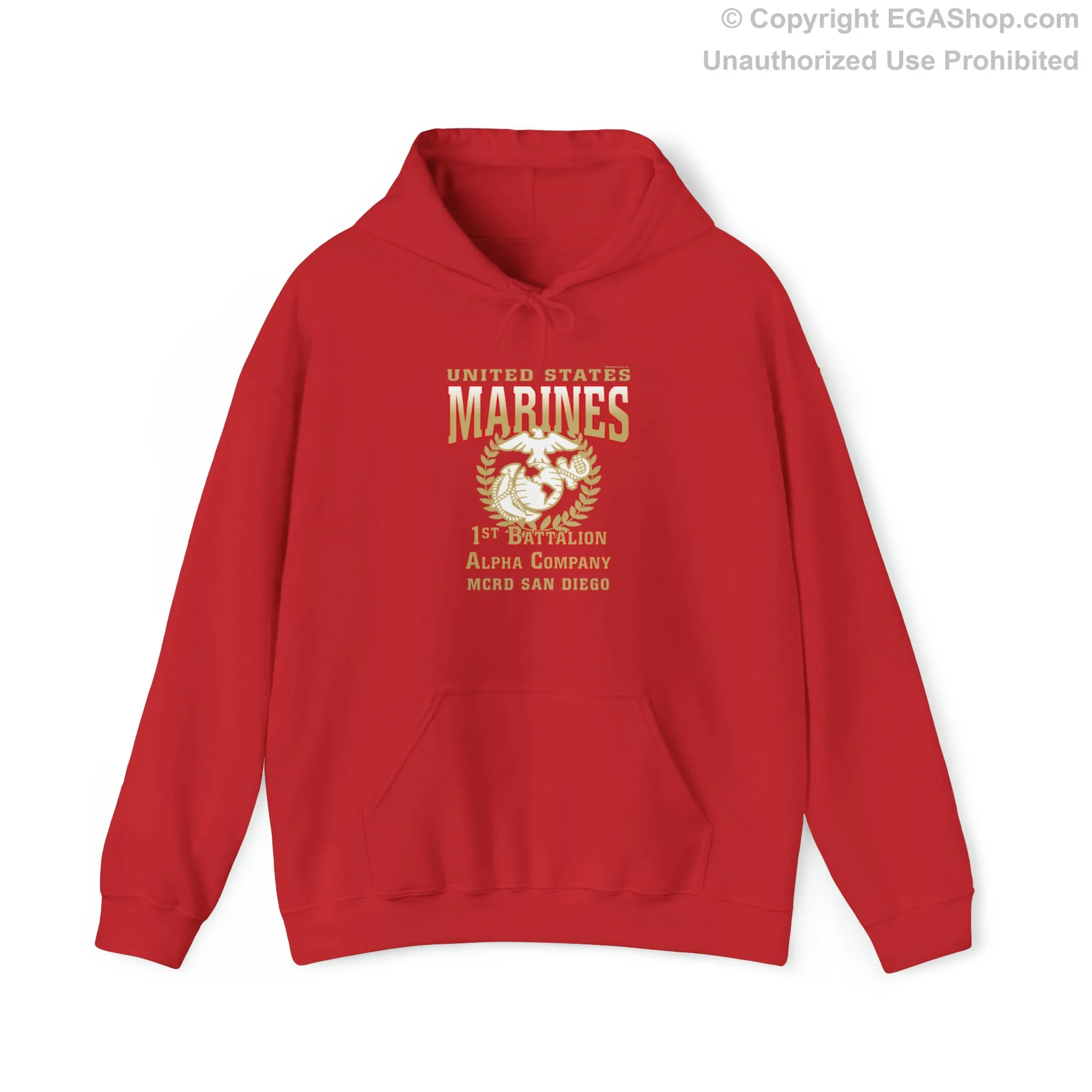 Hoodie: Alpha Co. MCRD San Diego (EGA, Blank Back)