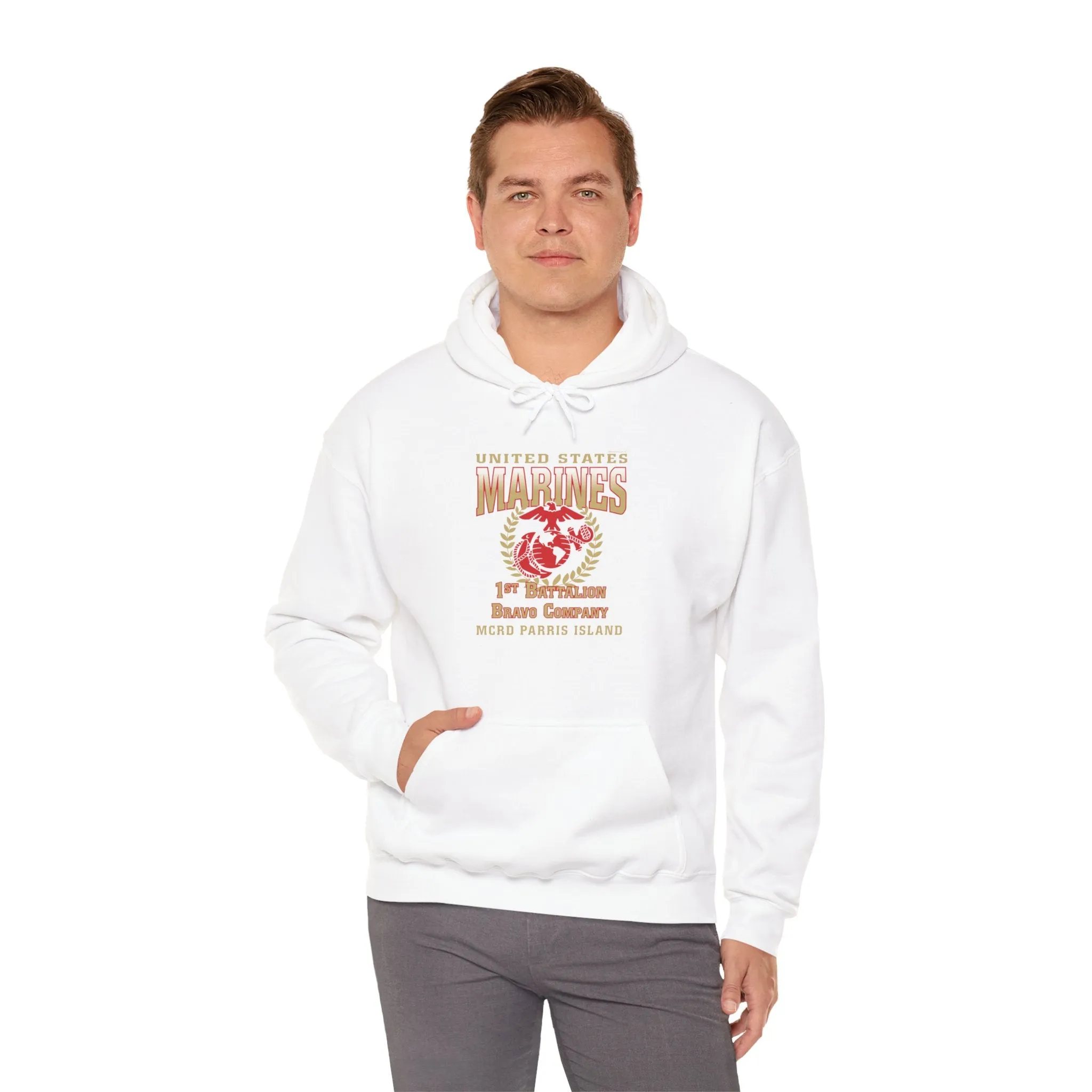 Hoodie: Bravo Co. MCRD Parris Island (EGA   Back Proud Family)