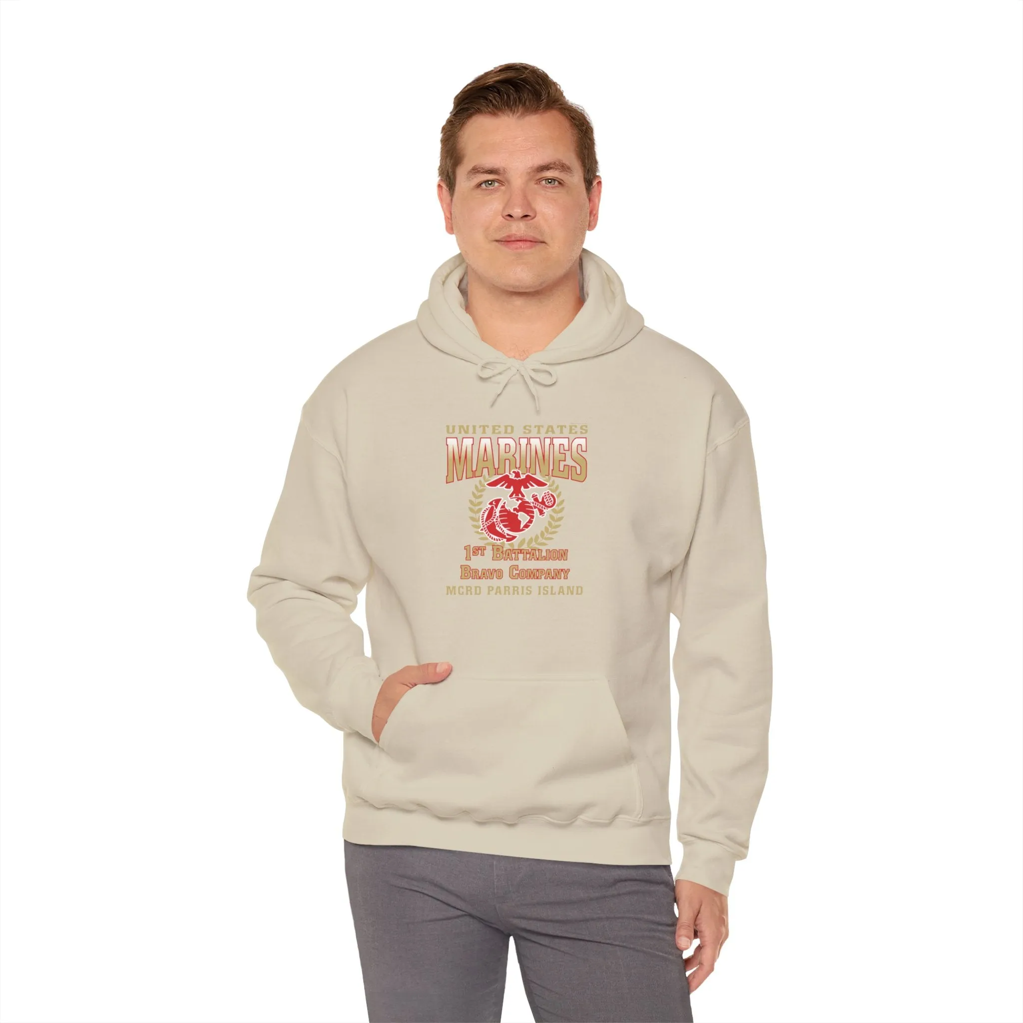 Hoodie: Bravo Co. MCRD Parris Island (EGA   Back Proud Family)