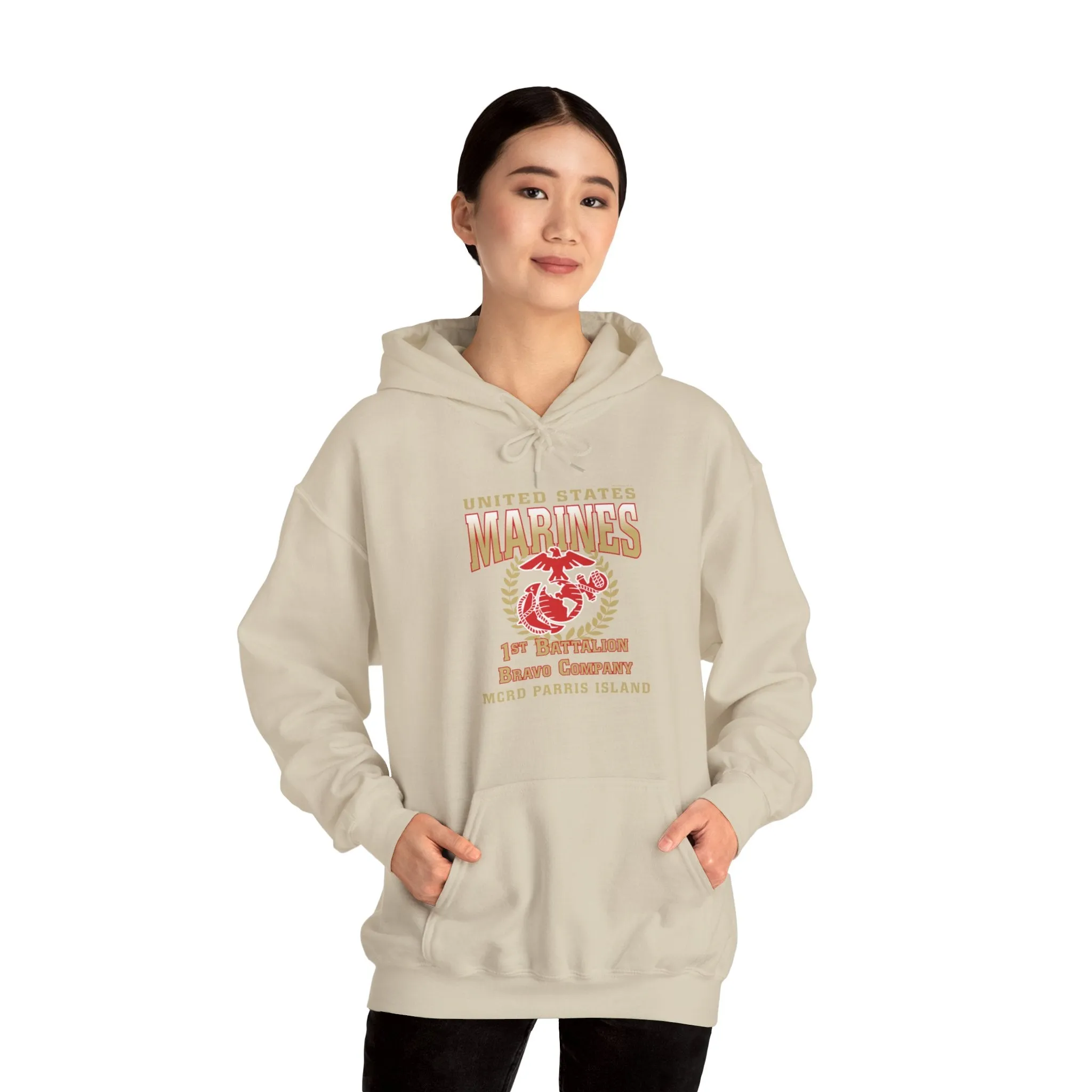 Hoodie: Bravo Co. MCRD Parris Island (EGA   Back Proud Family)