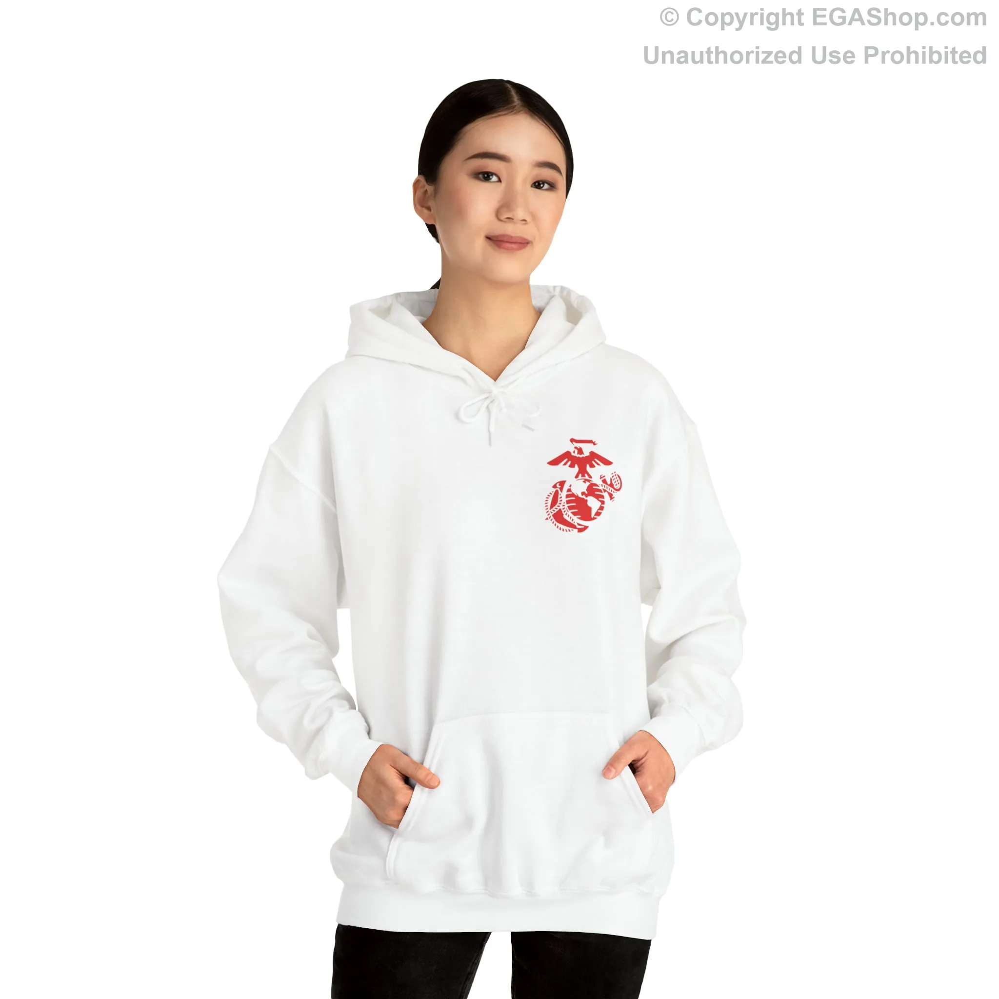 Hoodie: Charlie Co. MCRD San Diego (1st Battalion Crest on BACK)