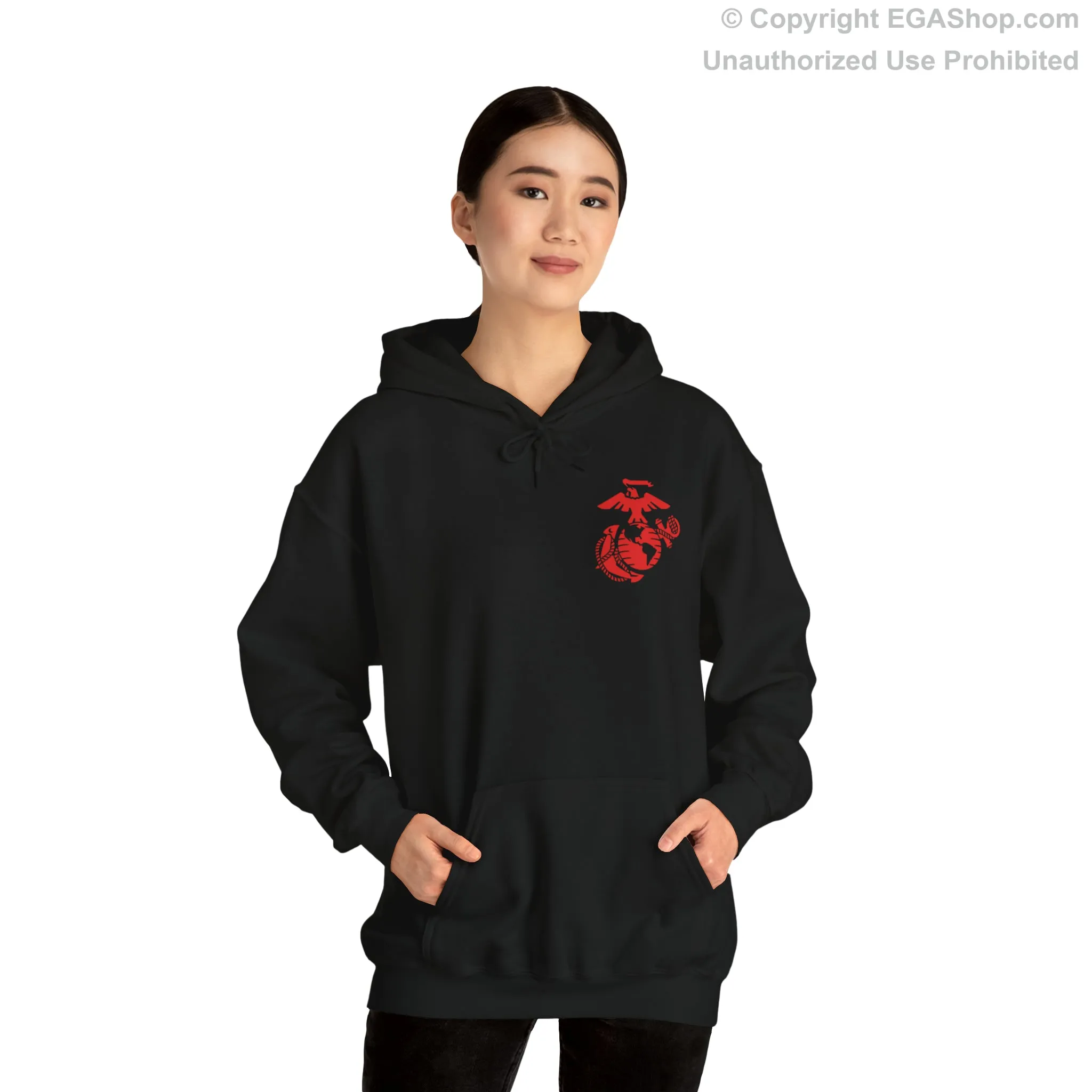 Hoodie: Charlie Co. MCRD San Diego (1st Battalion Crest on BACK)