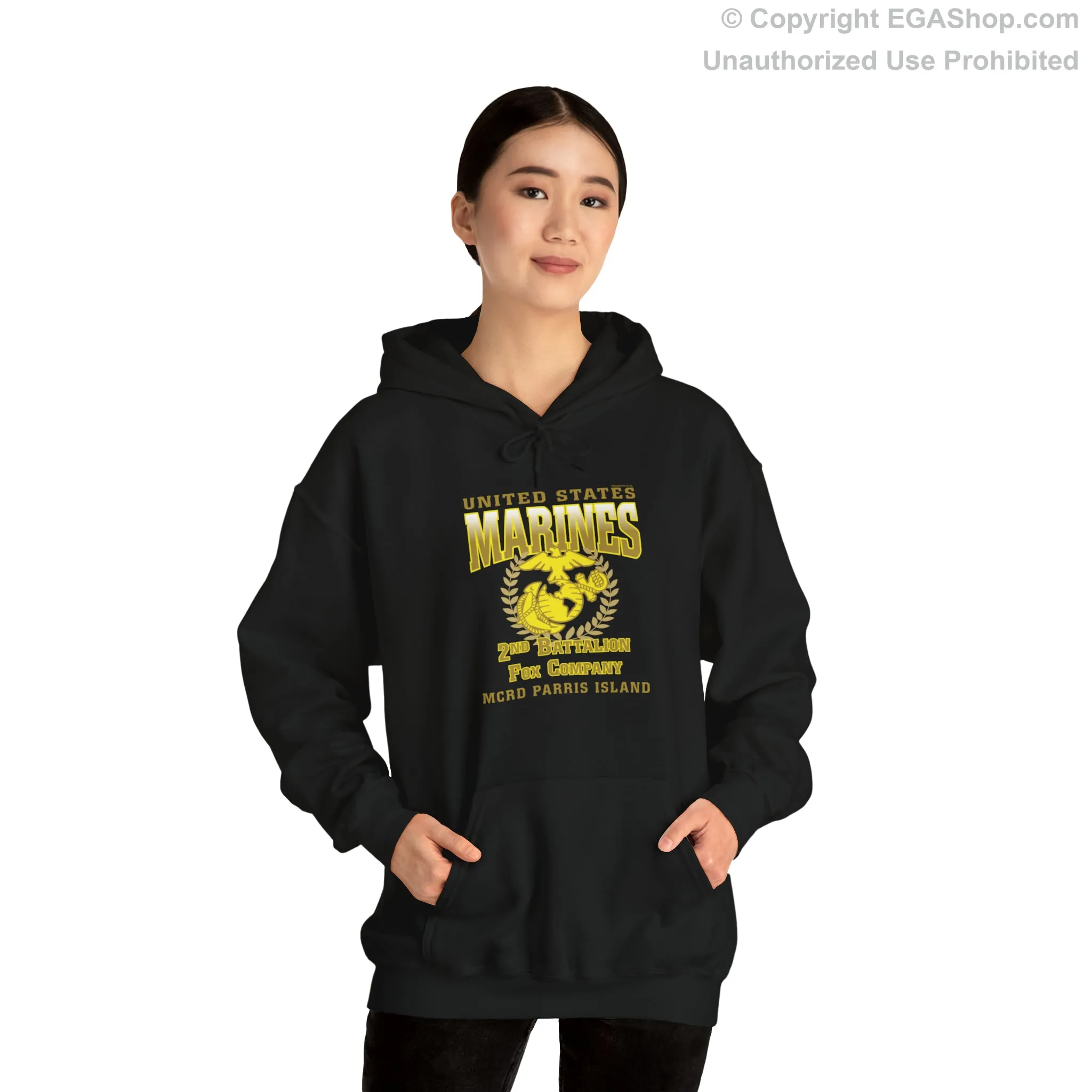 Hoodie: Fox Co. MCRD Parris Island (EGA   Back Proud Family)