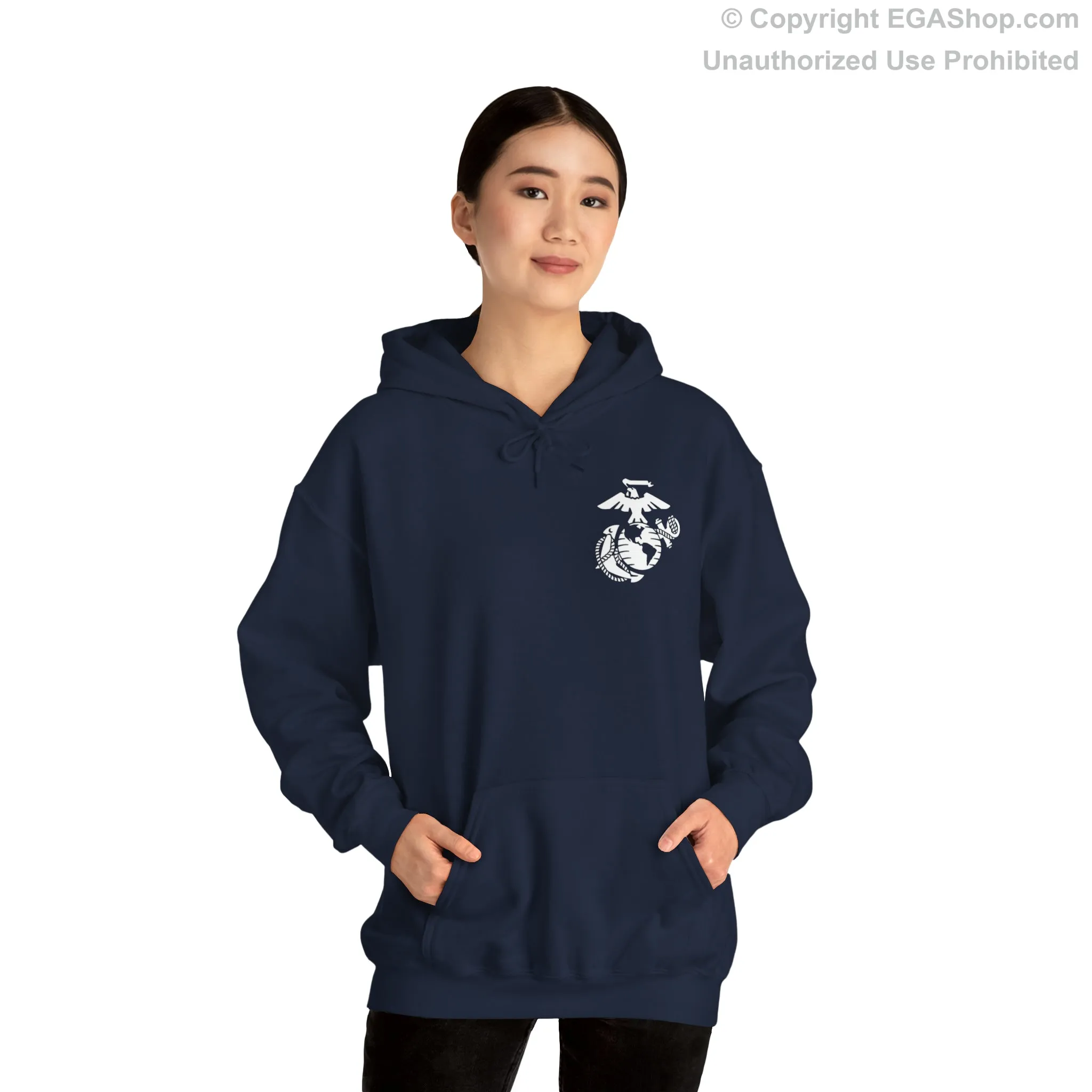 Hoodie: India Co. MCRD San Diego (3rd Battalion Crest on BACK)