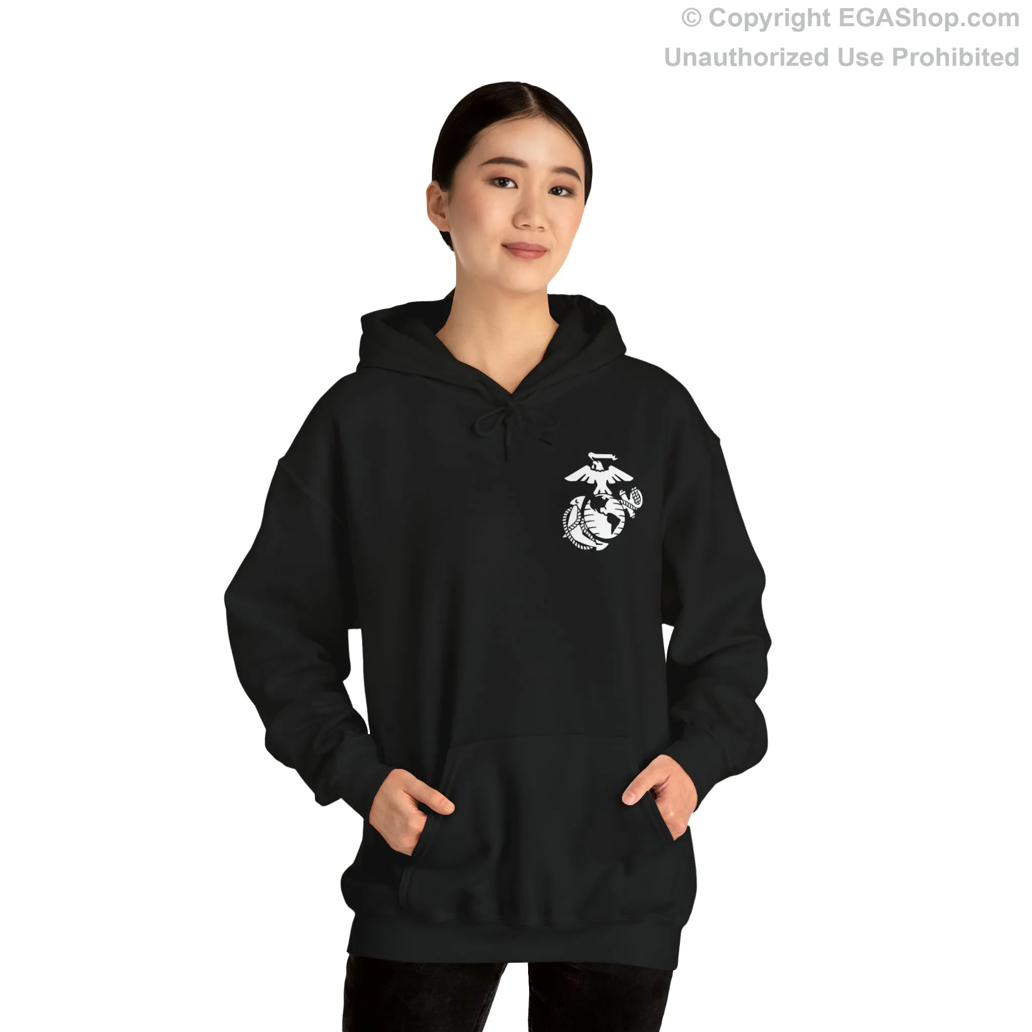 Hoodie: India Co. MCRD San Diego (3rd Battalion Crest on BACK)