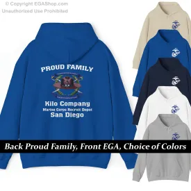 Hoodie: Kilo Co. MCRD San Diego (3rd Battalion Crest on BACK)