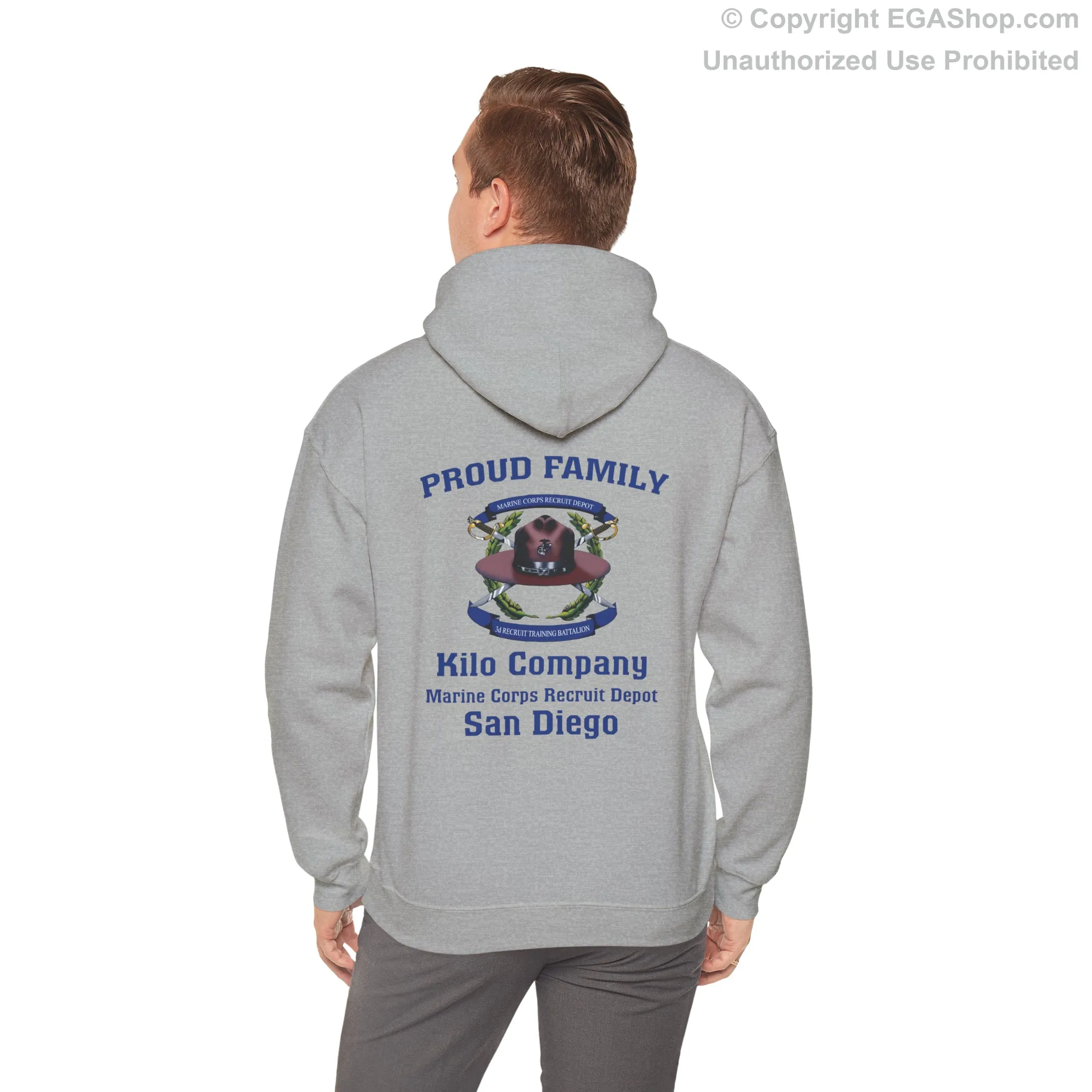 Hoodie: Kilo Co. MCRD San Diego (3rd Battalion Crest on BACK)