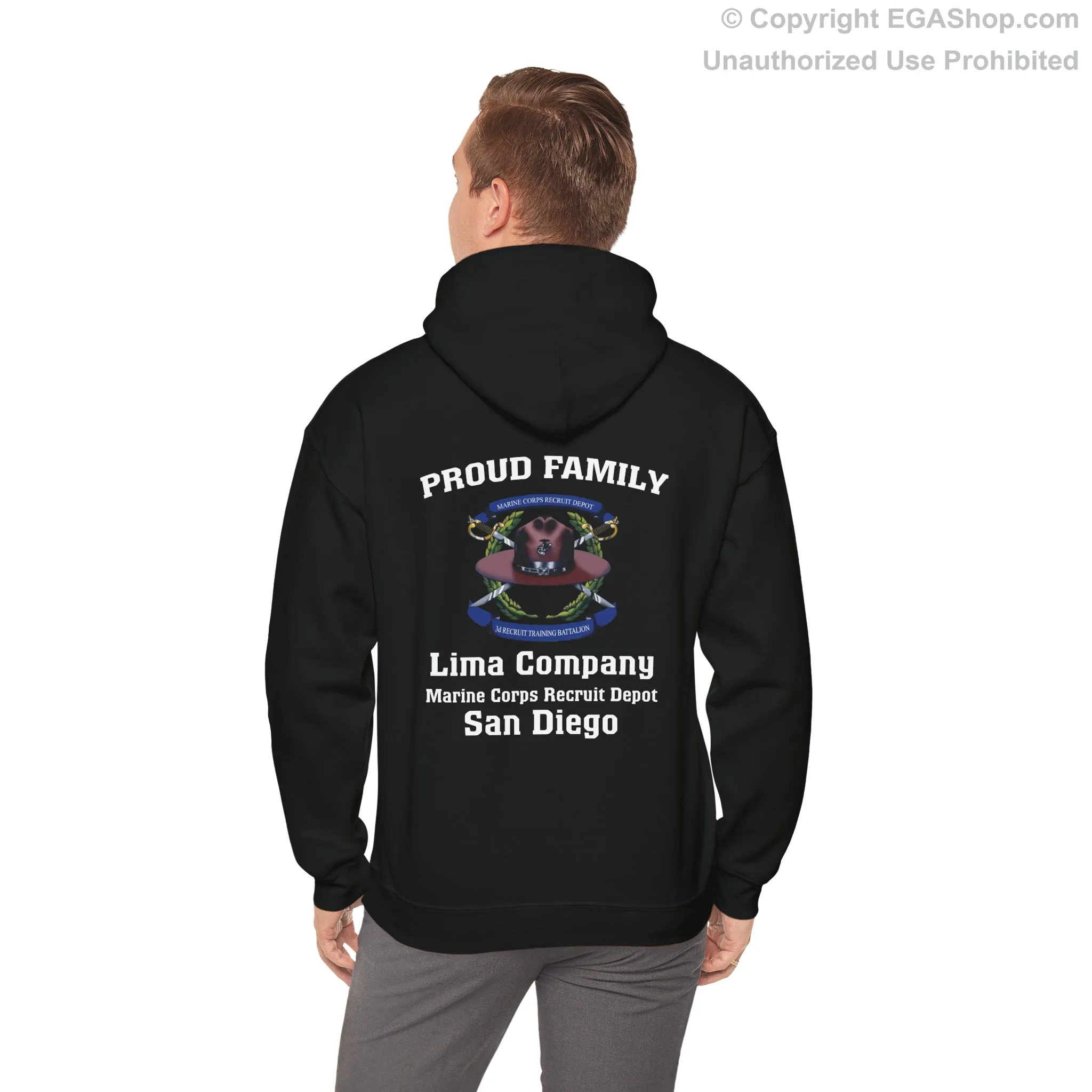 Hoodie: Lima Co. MCRD San Diego (3rd Battalion Crest on BACK)