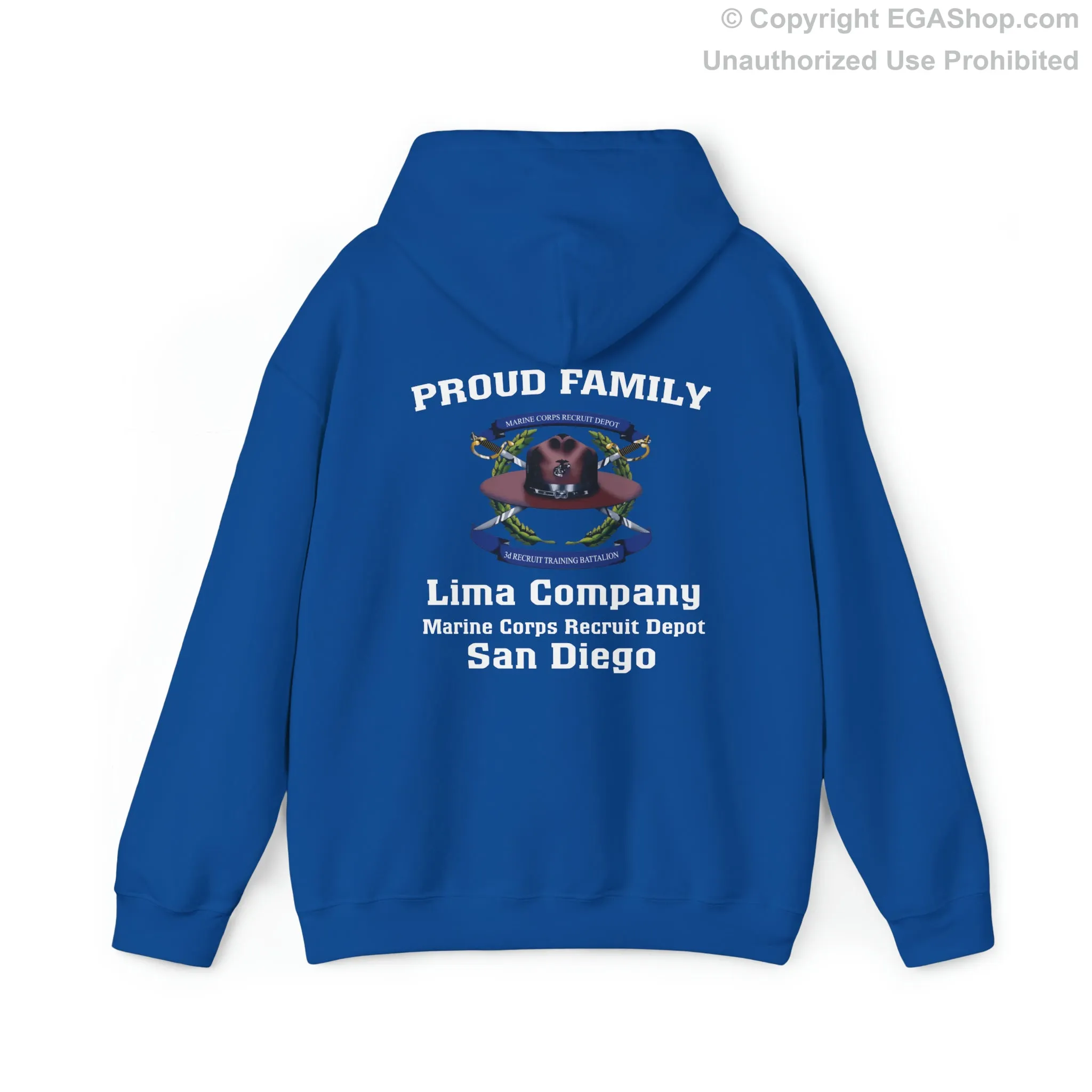 Hoodie: Lima Co. MCRD San Diego (3rd Battalion Crest on BACK)