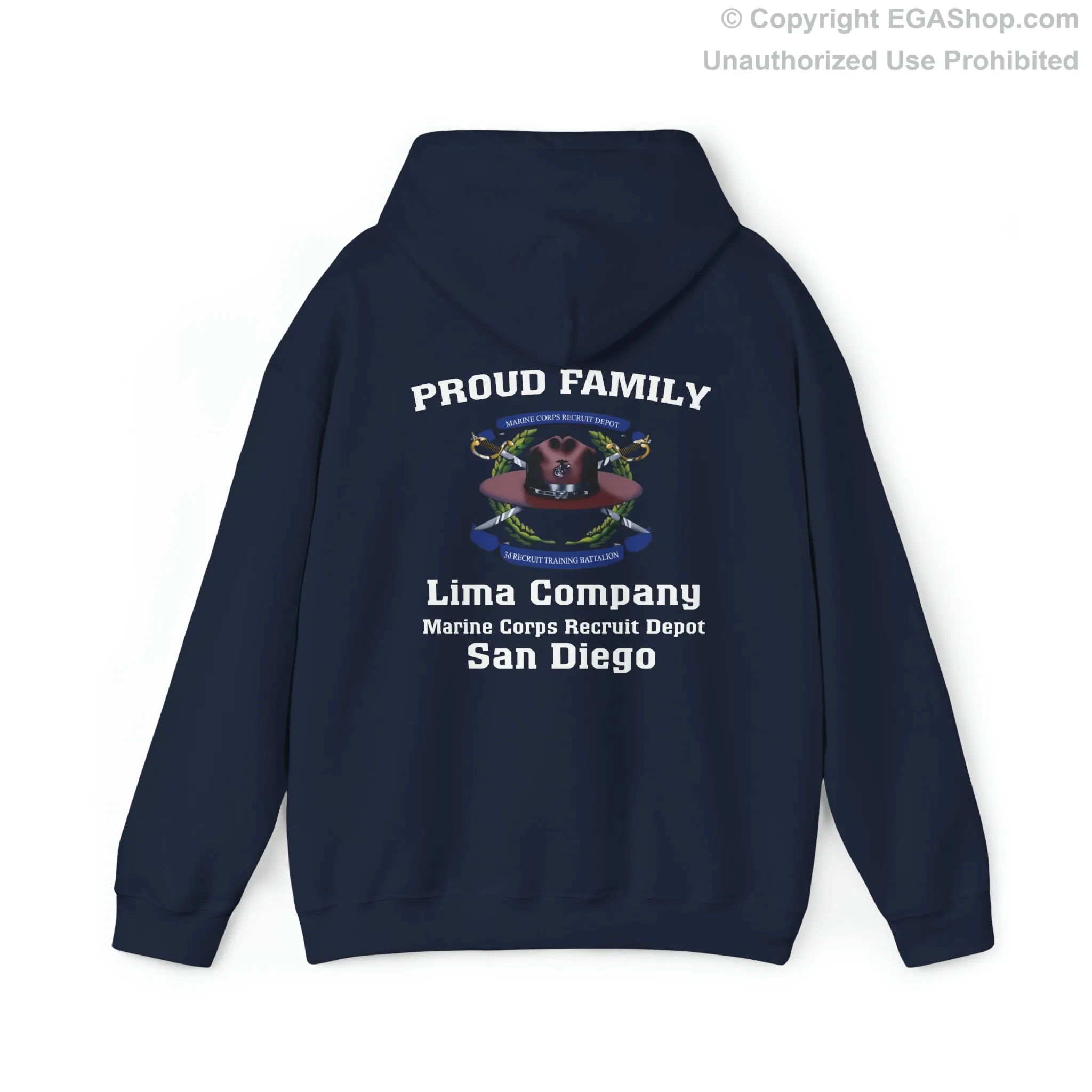 Hoodie: Lima Co. MCRD San Diego (3rd Battalion Crest on BACK)