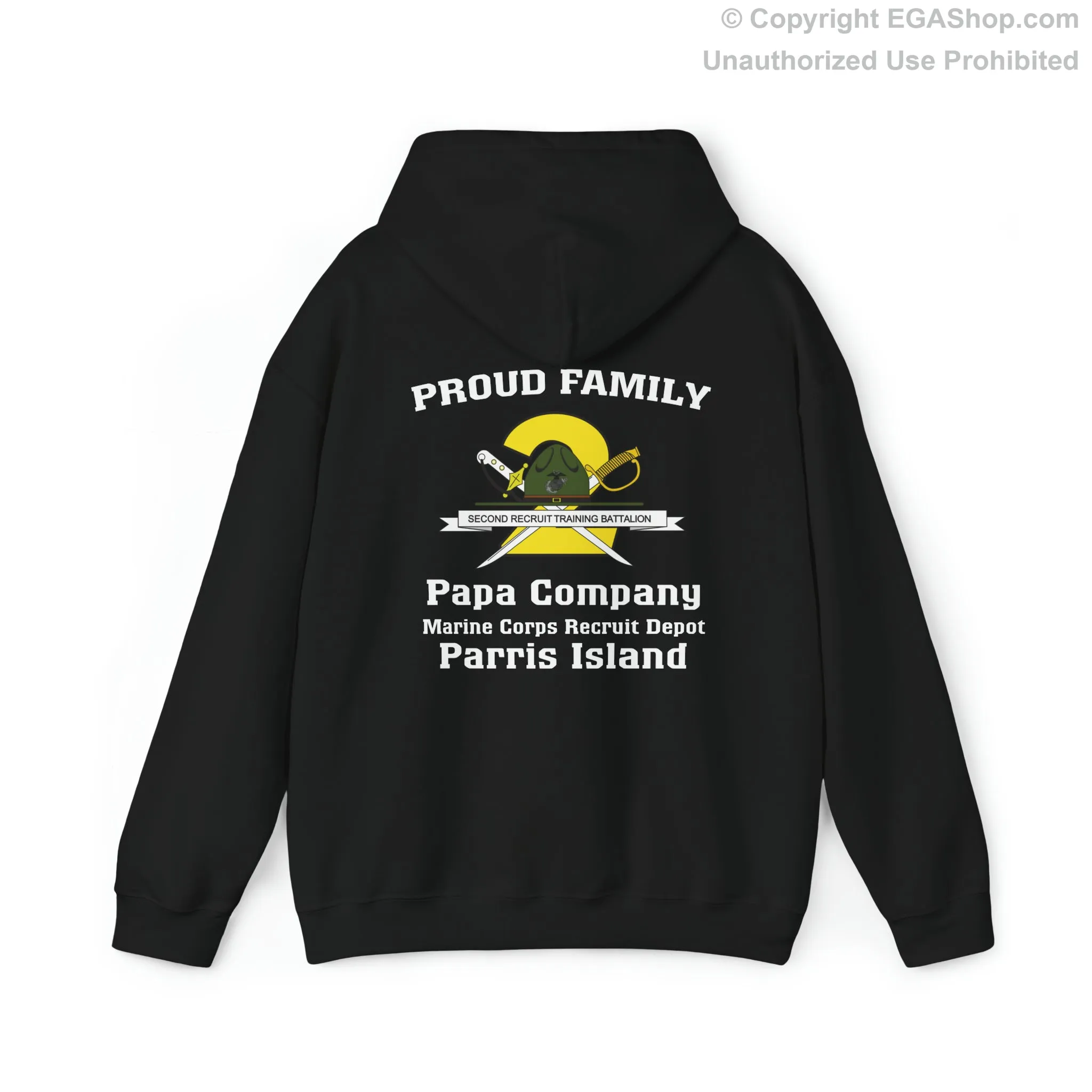 Hoodie: Papa Co. MCRD Parris Island (2nd Battalion Crest on BACK)