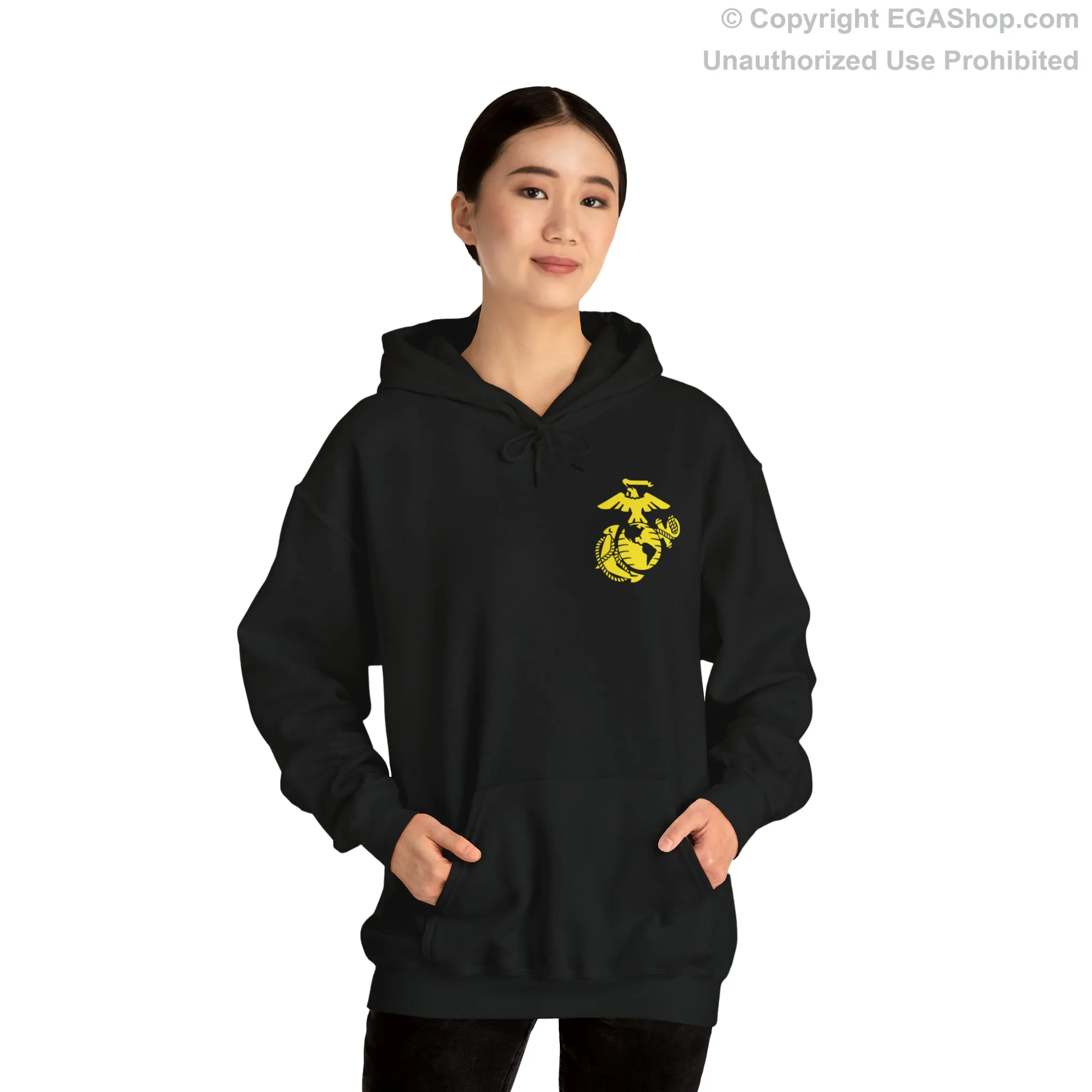 Hoodie: Papa Co. MCRD Parris Island (2nd Battalion Crest on BACK)