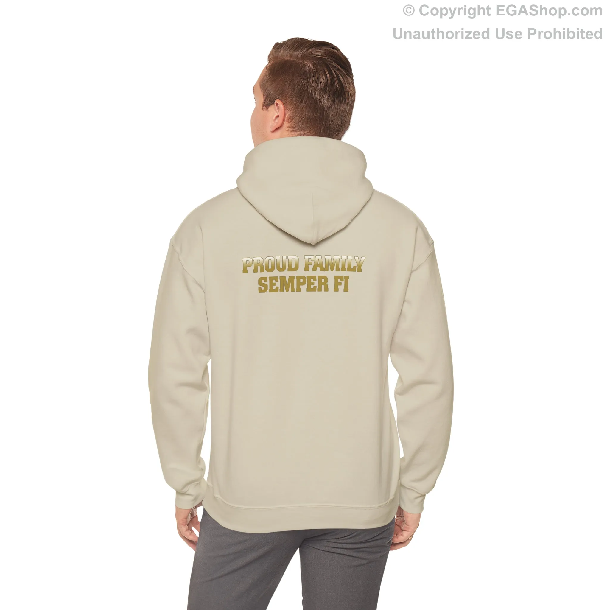 Hoodie: Papa Co. MCRD Parris Island (EGA   Back Proud Family)