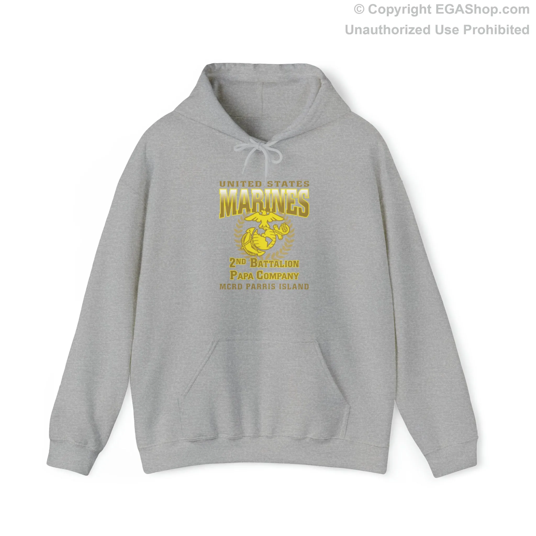 Hoodie: Papa Co. MCRD Parris Island (EGA   Back Proud Family)