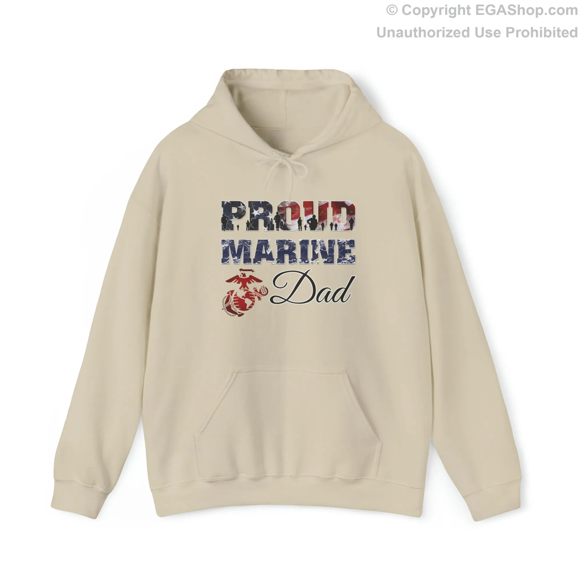 Hoodie Proud Marine Dad (Your Choice of Colors)