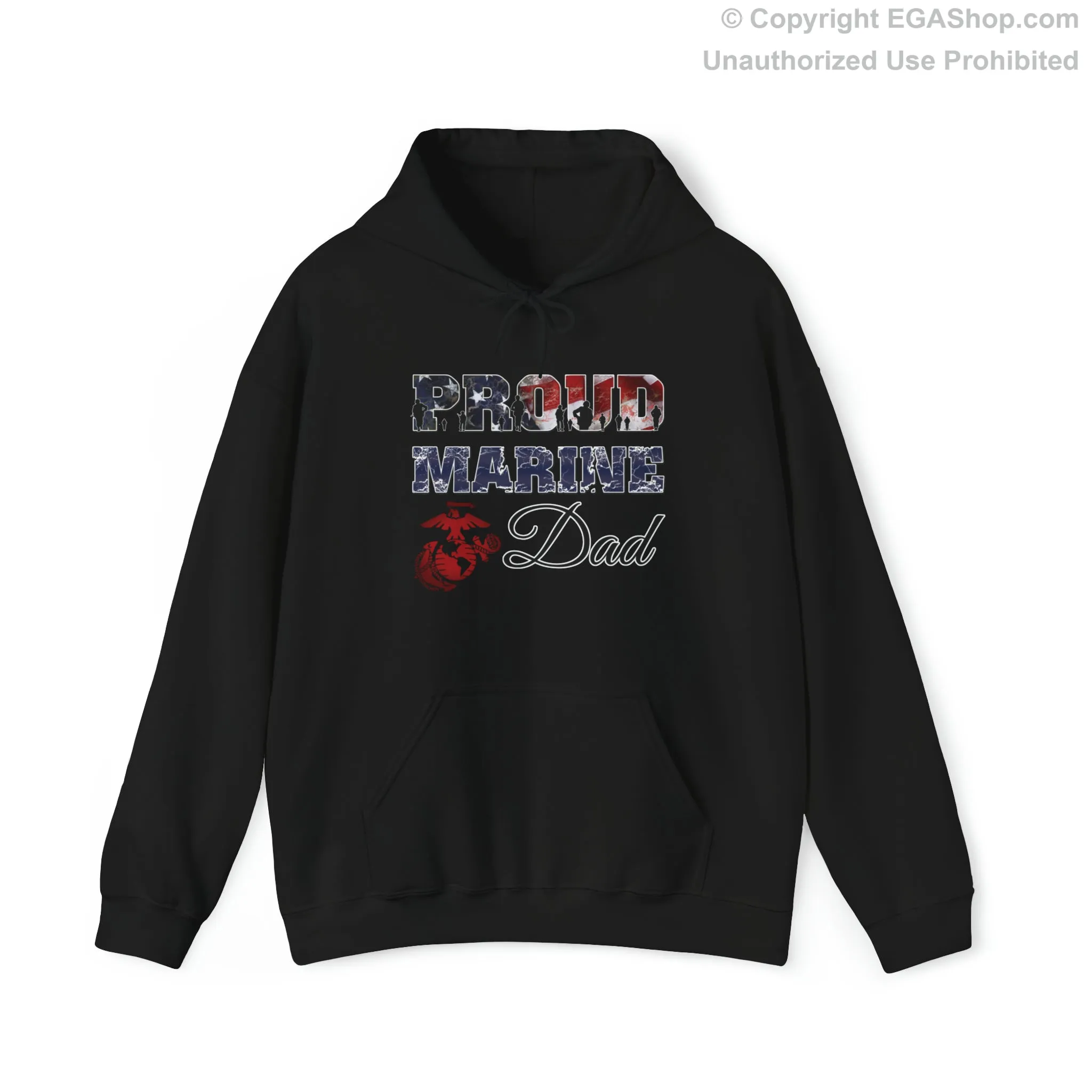 Hoodie Proud Marine Dad (Your Choice of Colors)