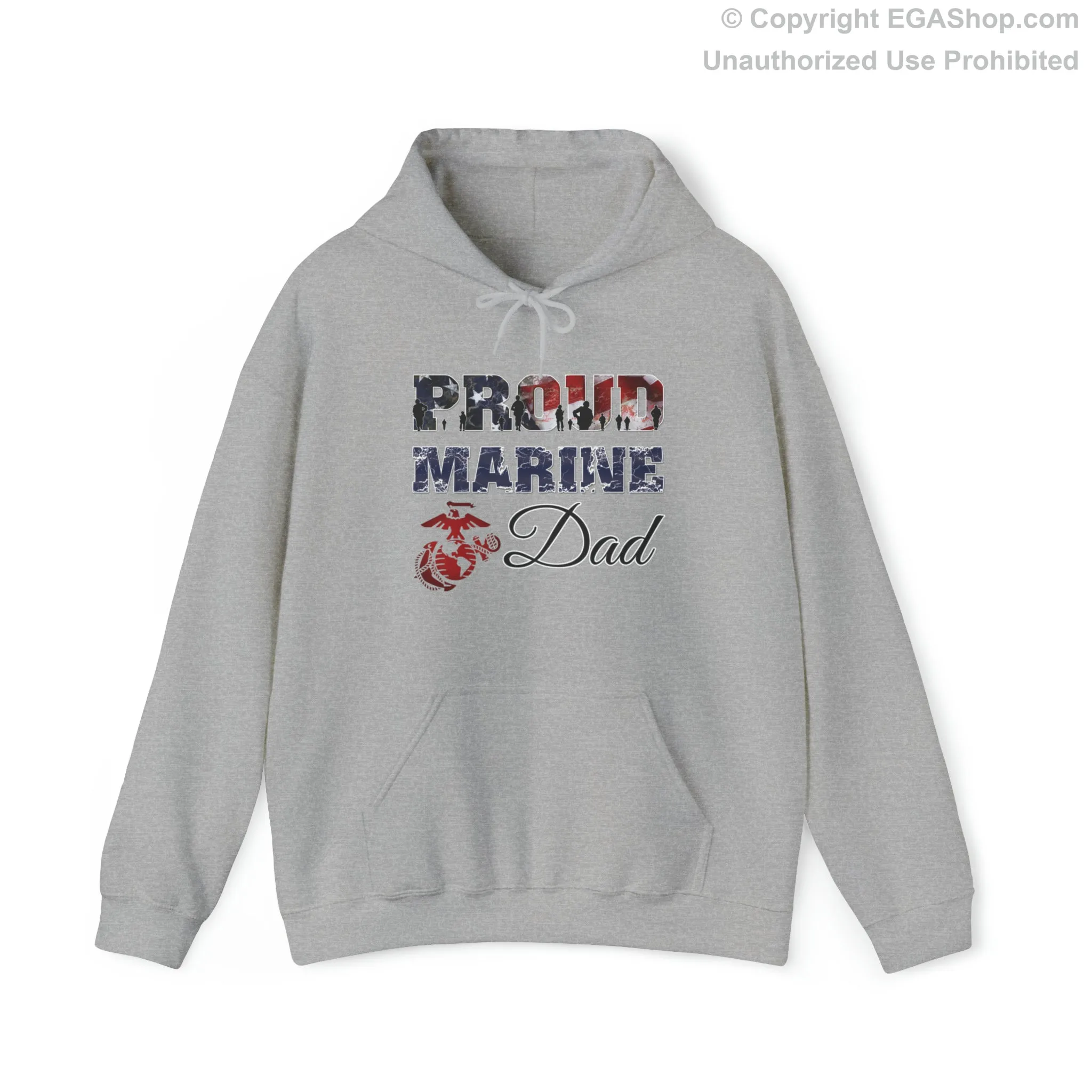 Hoodie Proud Marine Dad (Your Choice of Colors)