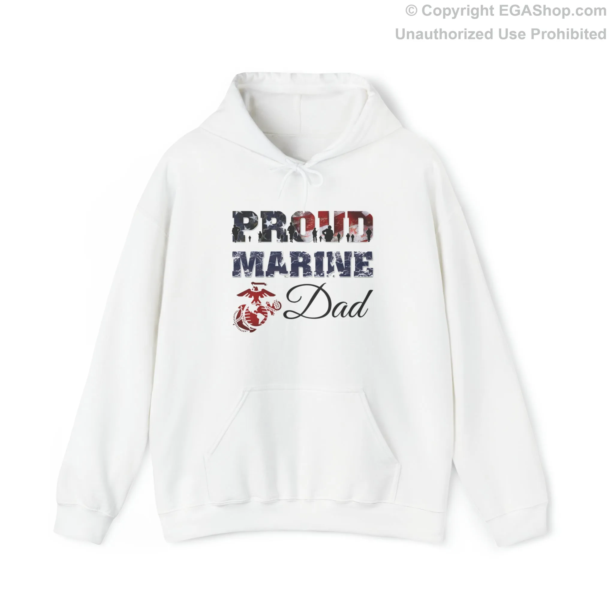 Hoodie Proud Marine Dad (Your Choice of Colors)