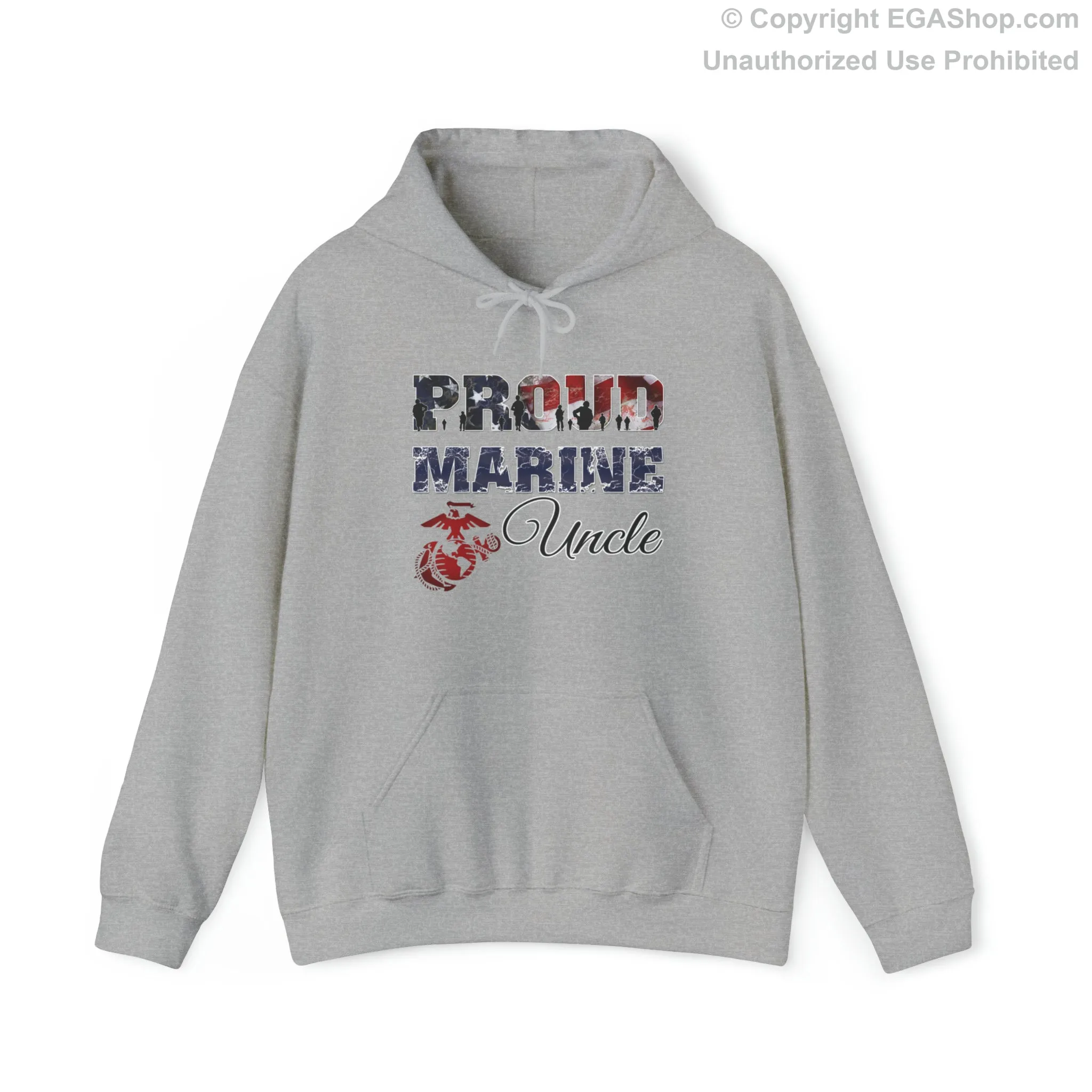 Hoodie Proud Marine Uncle (Your Choice of Colors)