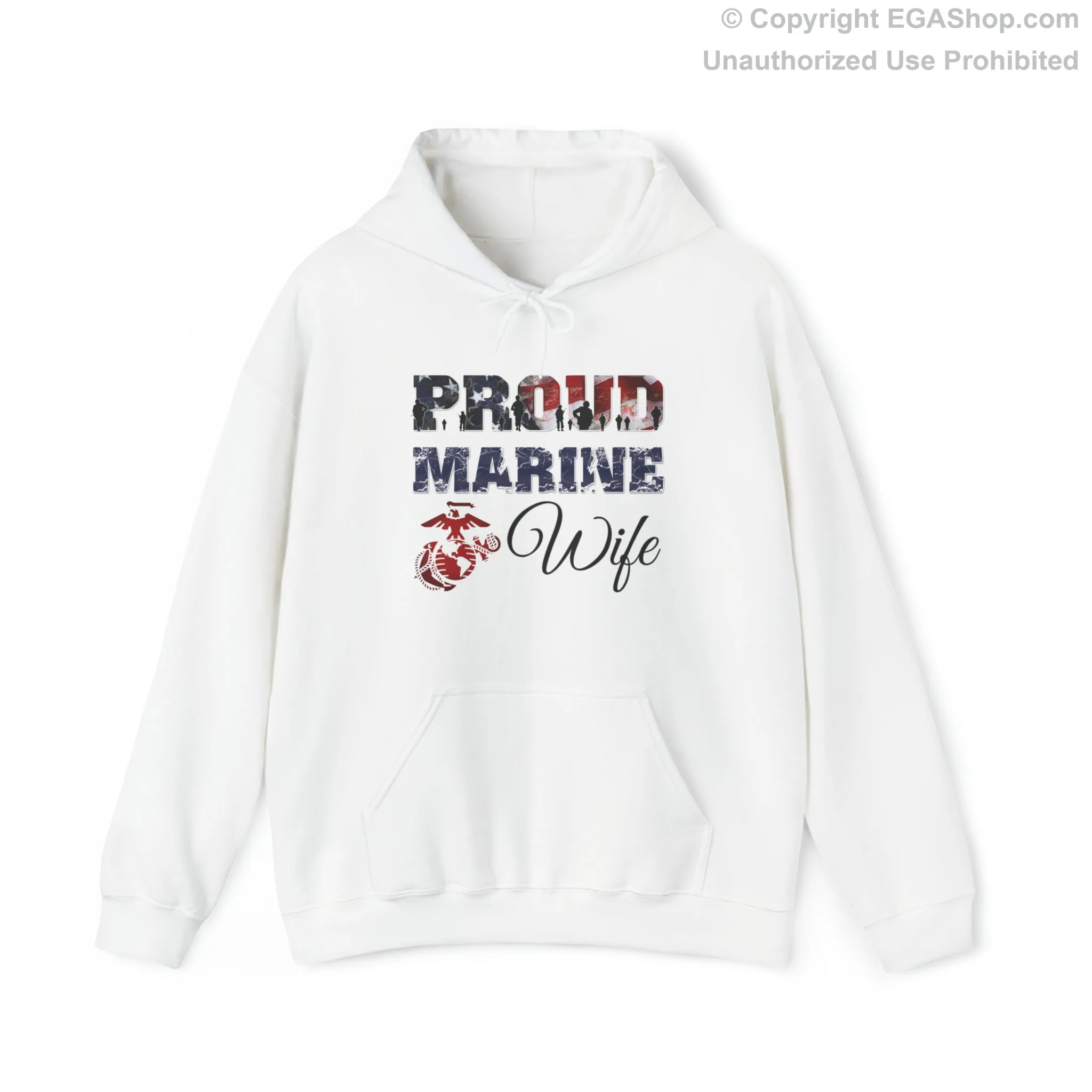 Hoodie Proud Marine Wife (Your Choice of Colors)