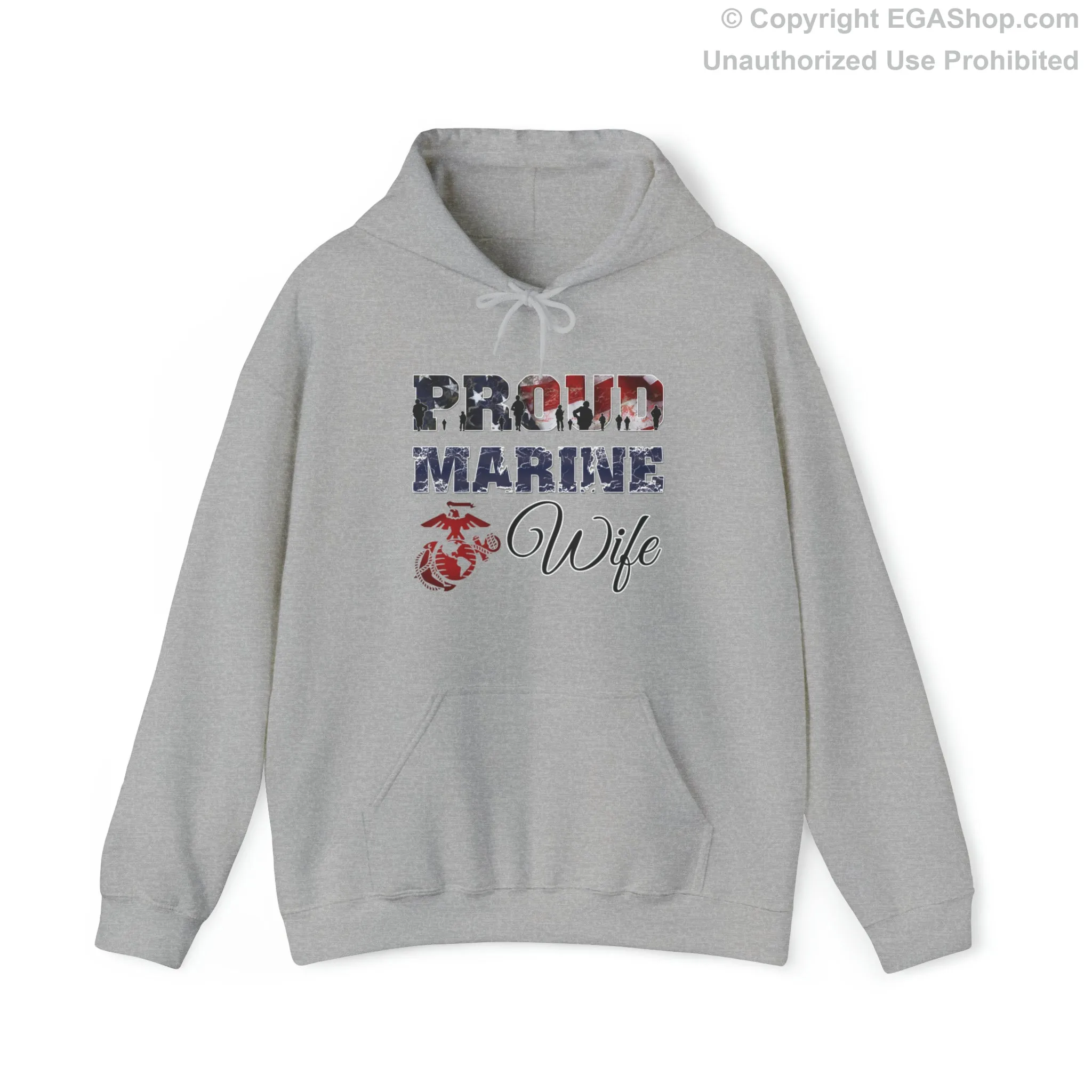 Hoodie Proud Marine Wife (Your Choice of Colors)