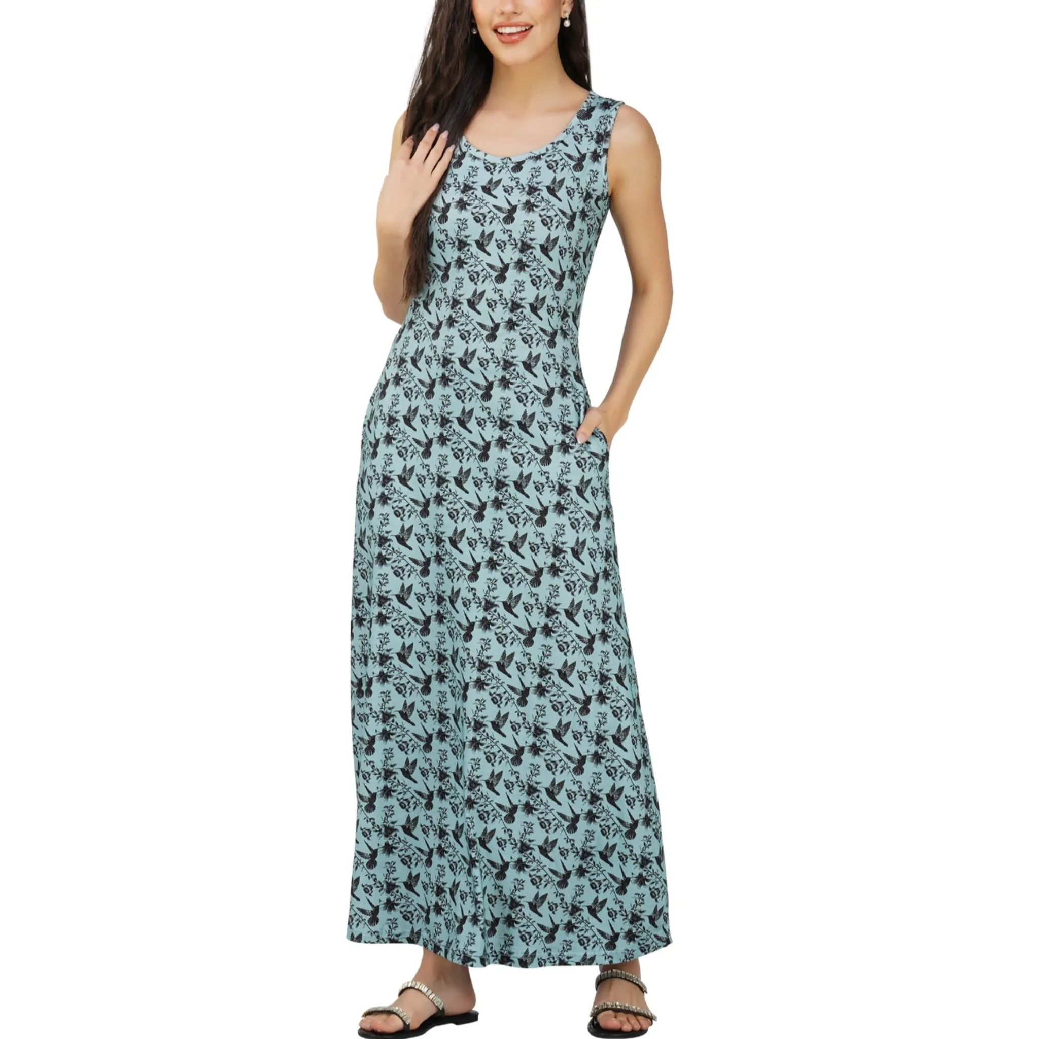 Hummingbirds Maxi Dress