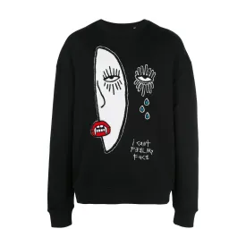 I CANT FEEL MY FACE DROP SHOULDER CREWNECK BLACK