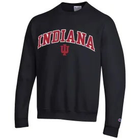 Indiana Hoosiers Twill Arch Logo Powerblend Black Crew