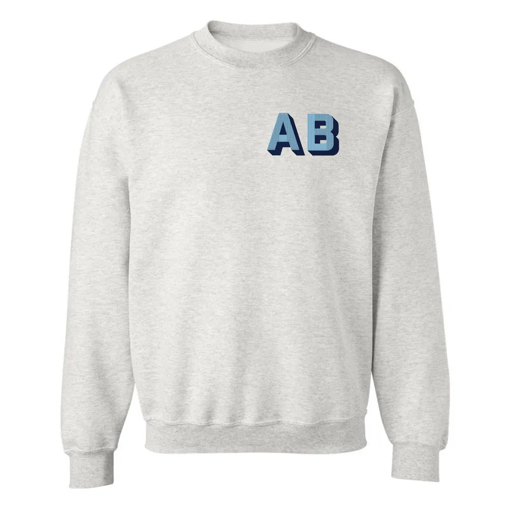 Initialed Shadow Block Letters Crewneck Sweatshirt