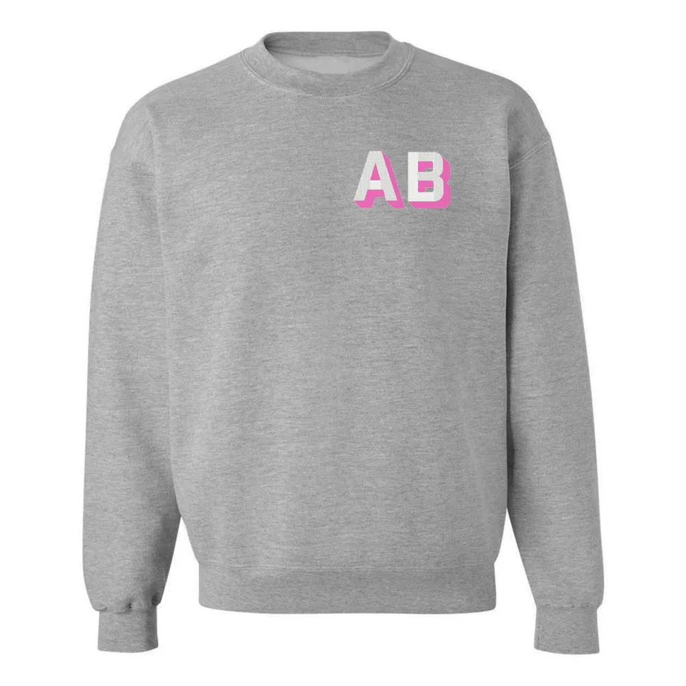 Initialed Shadow Block Letters Crewneck Sweatshirt