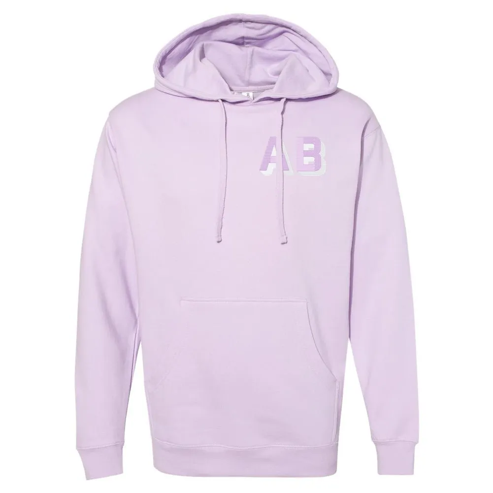 Initialed Shadow Block Letters Longer Length Hoodie