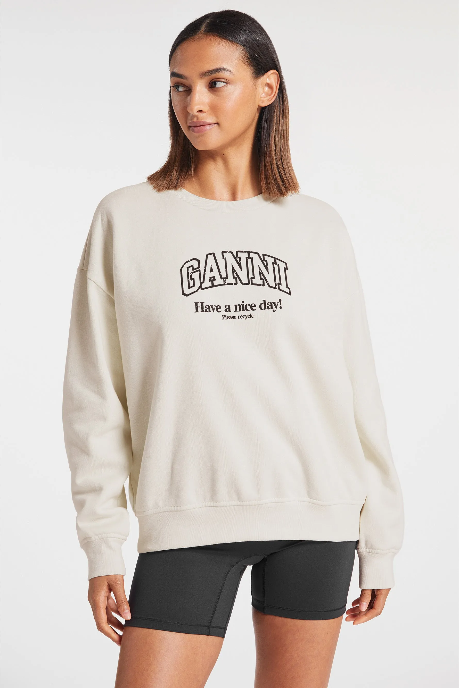 Isoli Ganni Oversized Sweatshirt - Egret