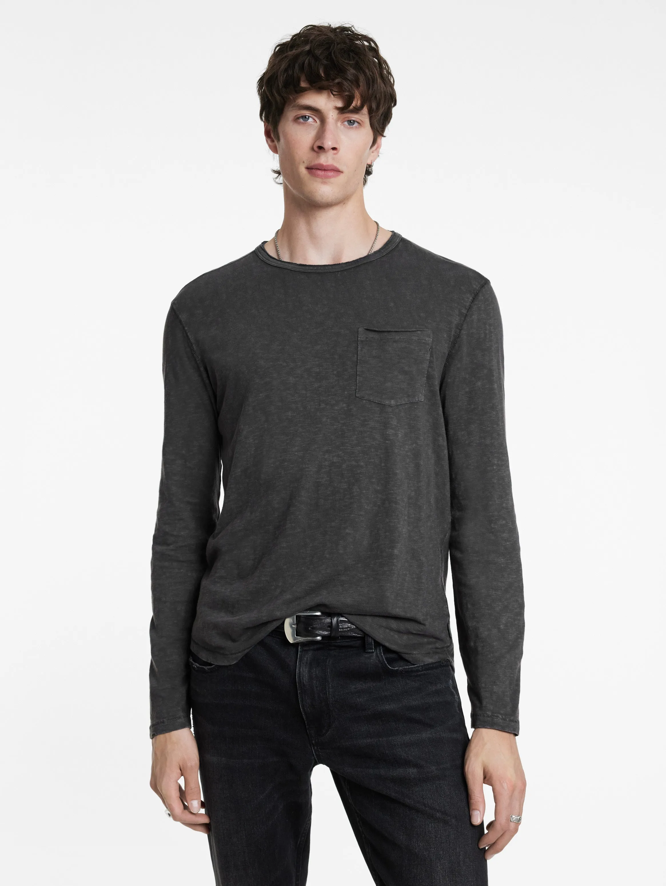 John Varvatos Crew With T-Hue Dye | Carbon Grey