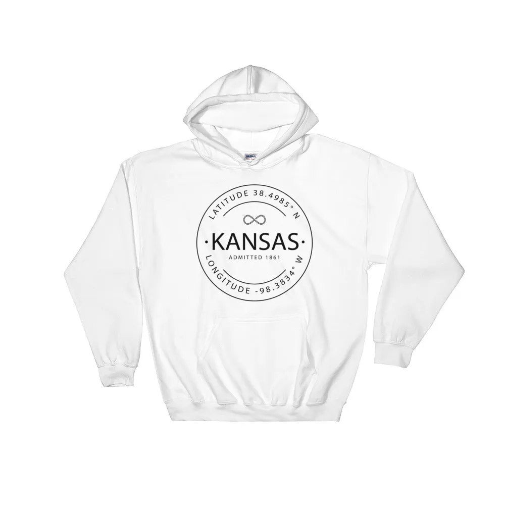 Kansas - Hooded Sweatshirt - Latitude & Longitude