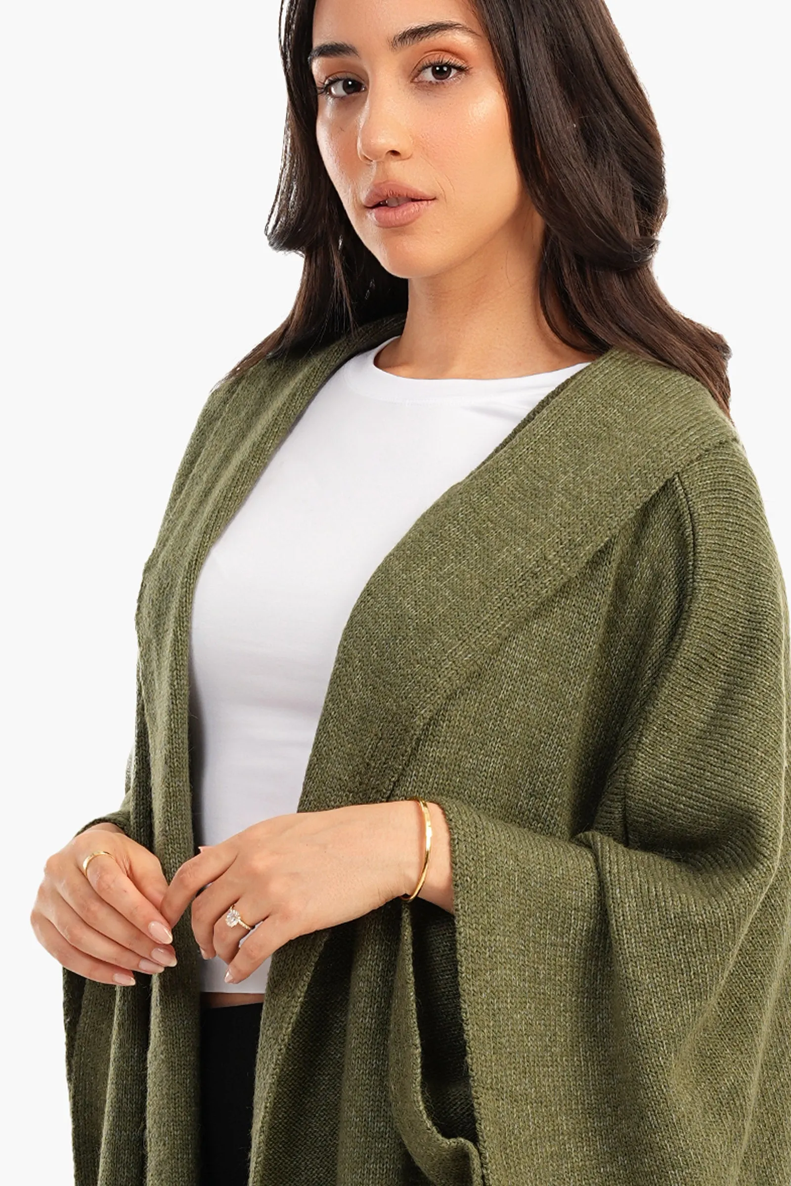 Knitted Hooded Poncho